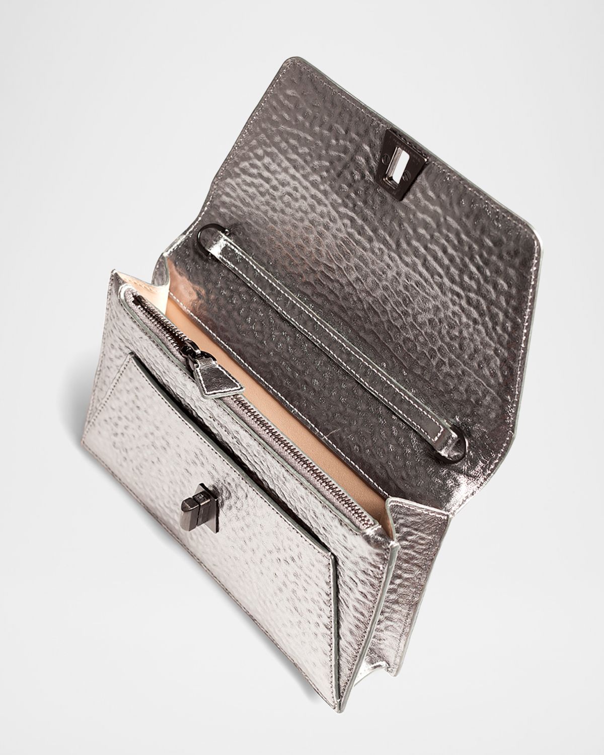 Akris Anouk Hammered Leather Envelope Clutch Bag