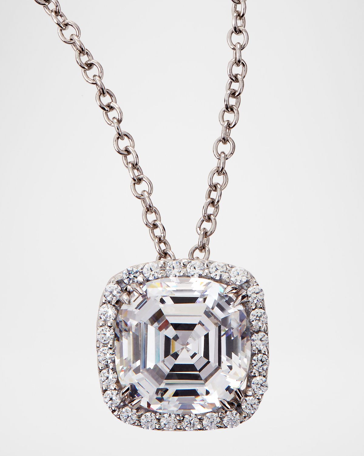 Fantasia by DeSerio 6.75 TCW Asscher Cut Cubic Zirconia Pendant Necklace