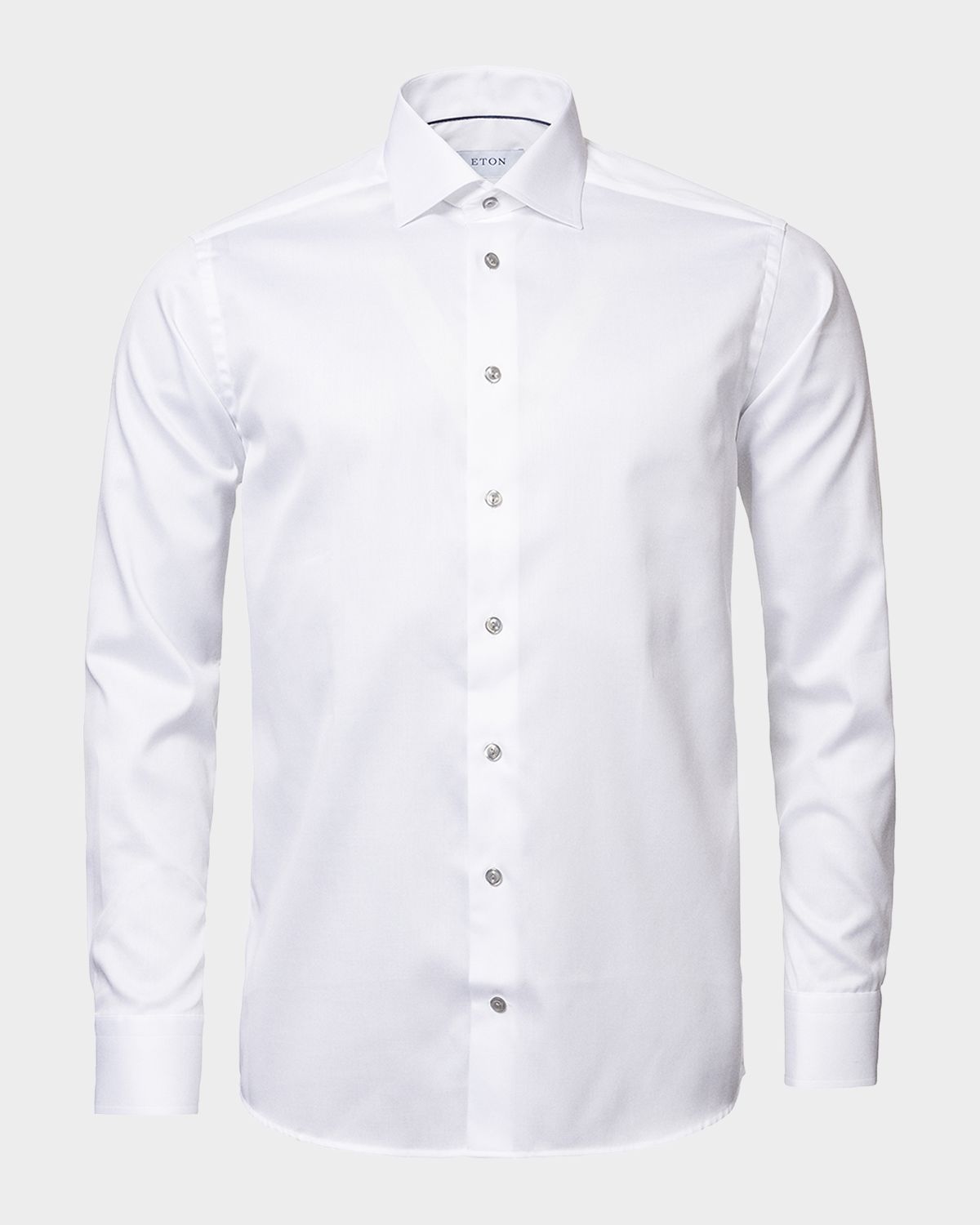 Eton Contemporary-Fit Twill Shirt with Gray Buttons | Thumbnail 6 Eton Contemporary-Fit Twill Shirt with Gray Buttons | Thumbnail 6