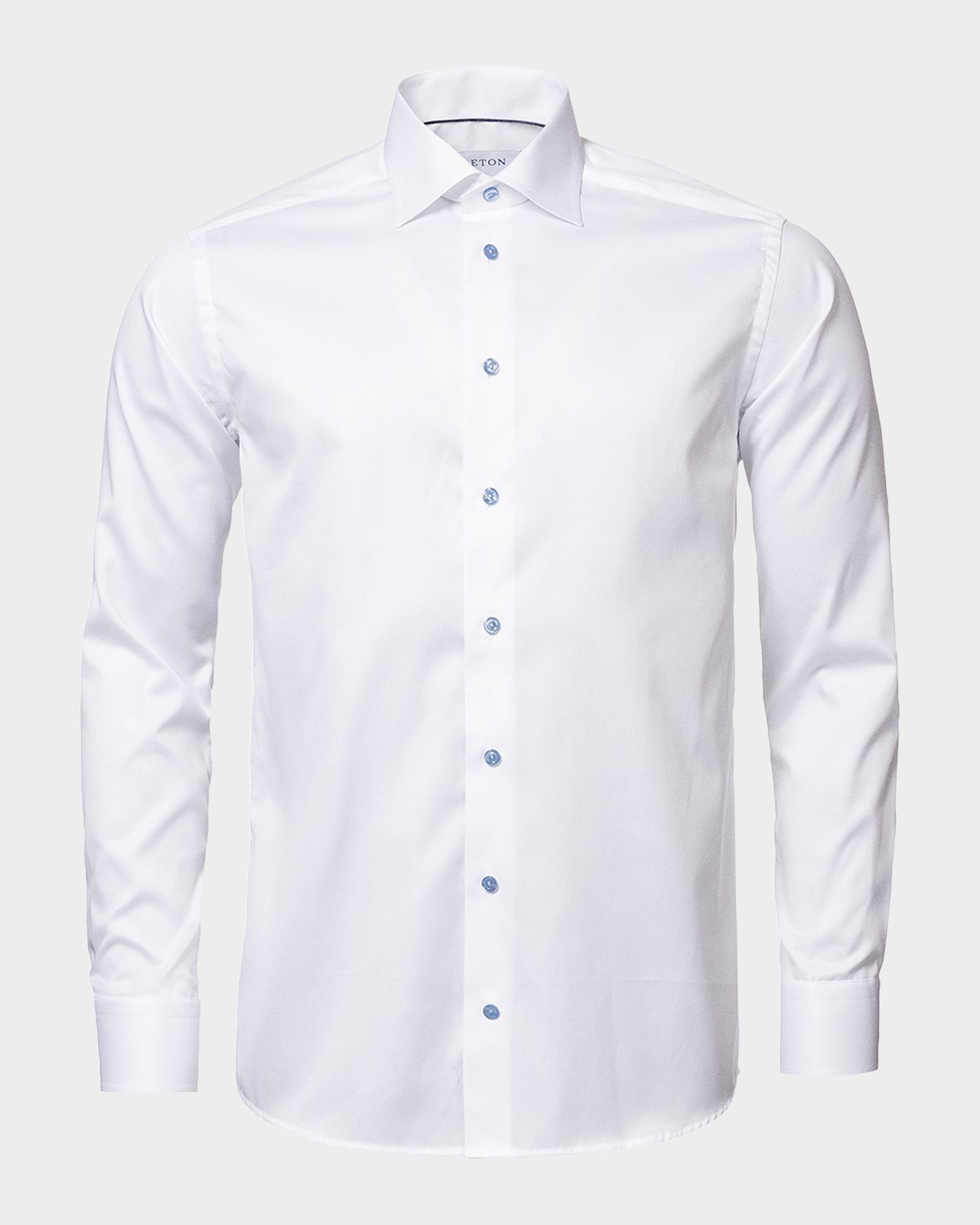 Eton Contemporary Fit Twill Shirt with Blue Buttons | Thumbnail 6 Eton Contemporary Fit Twill Shirt with Blue Buttons | Thumbnail 6