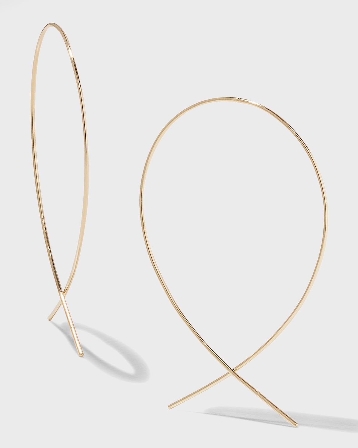 LANA 14K Gold Small Upside Down Hoop Earrings