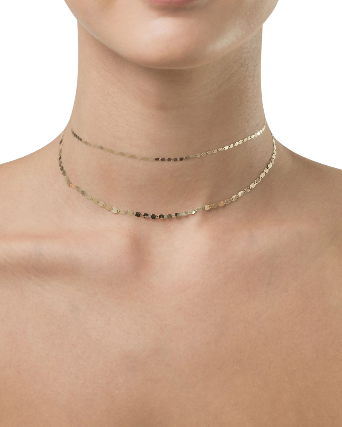 LANA 14K Gold Petite Nude Chain Choker Necklace