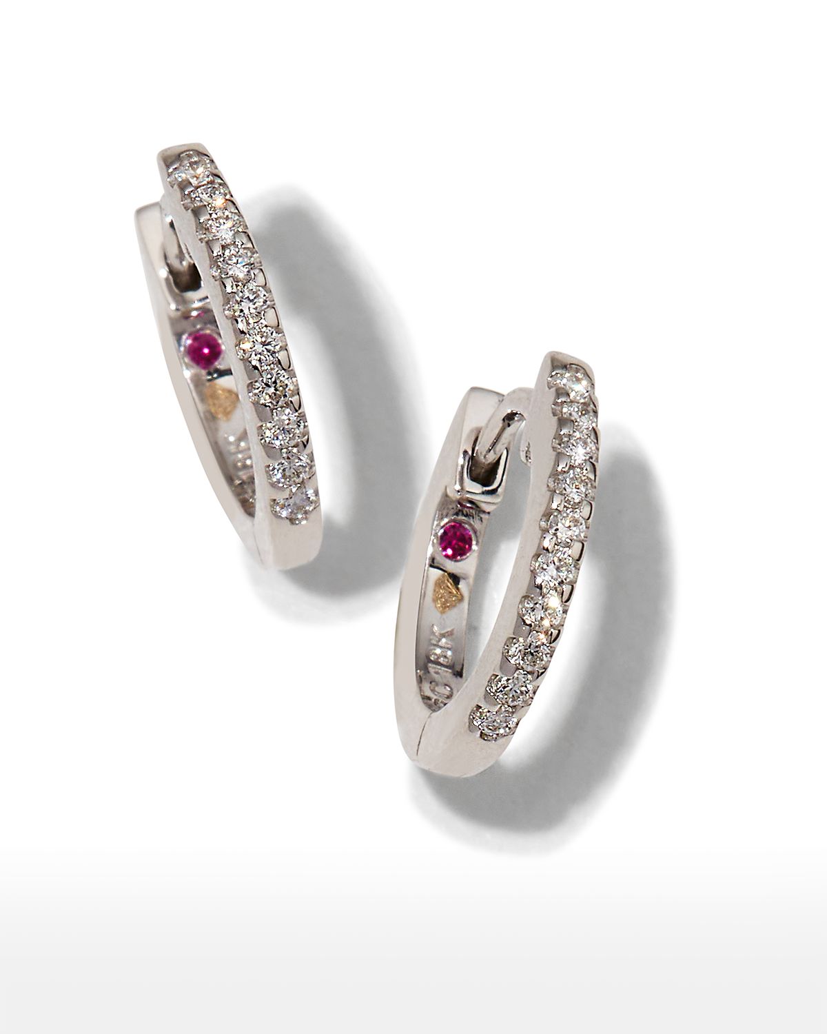 Roberto Coin 18K Gold Micro Diamond Hoop Earrings