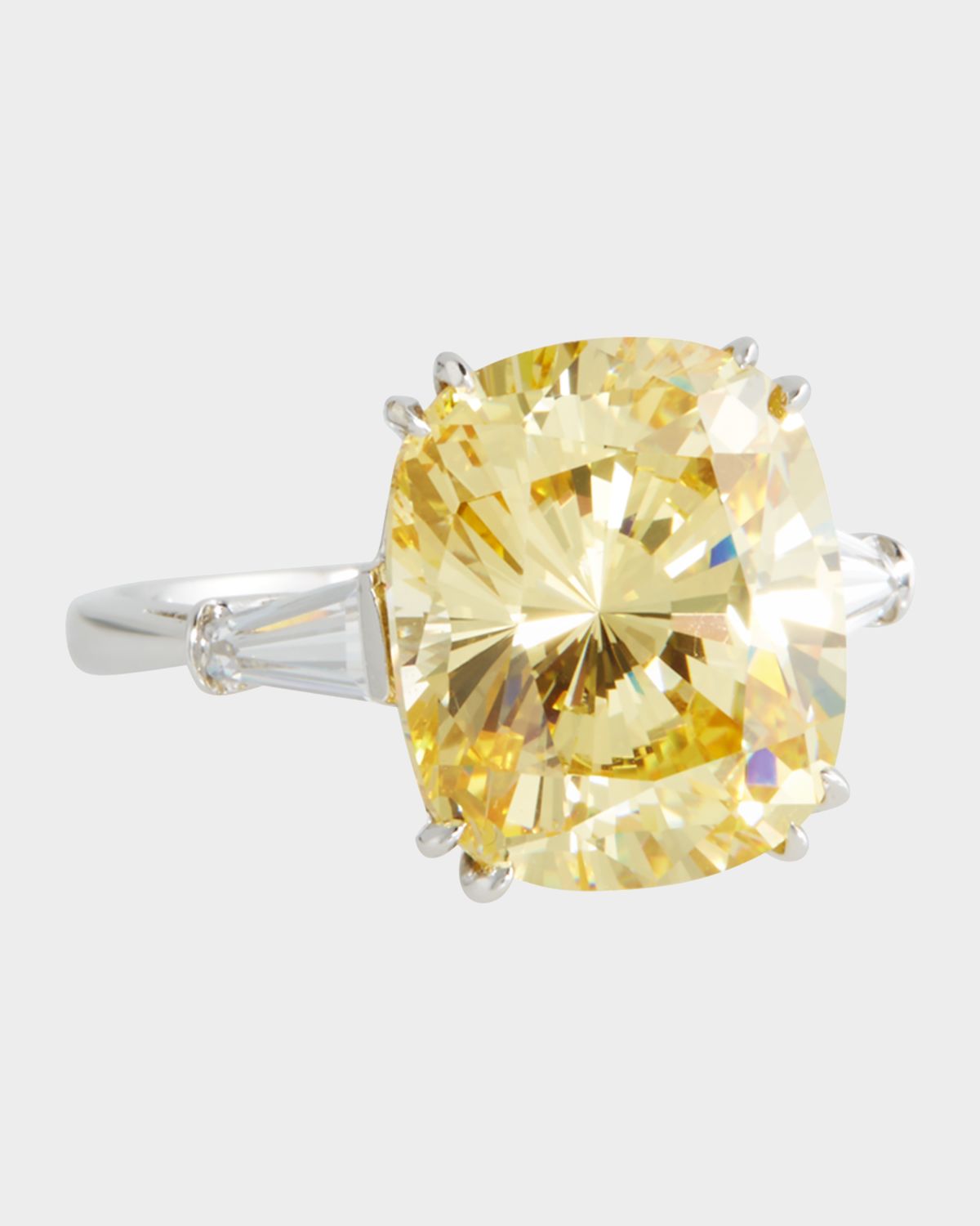 Fantasia by DeSerio Canary Cubic Zirconia Cushion Ring, 8.75 TCW
