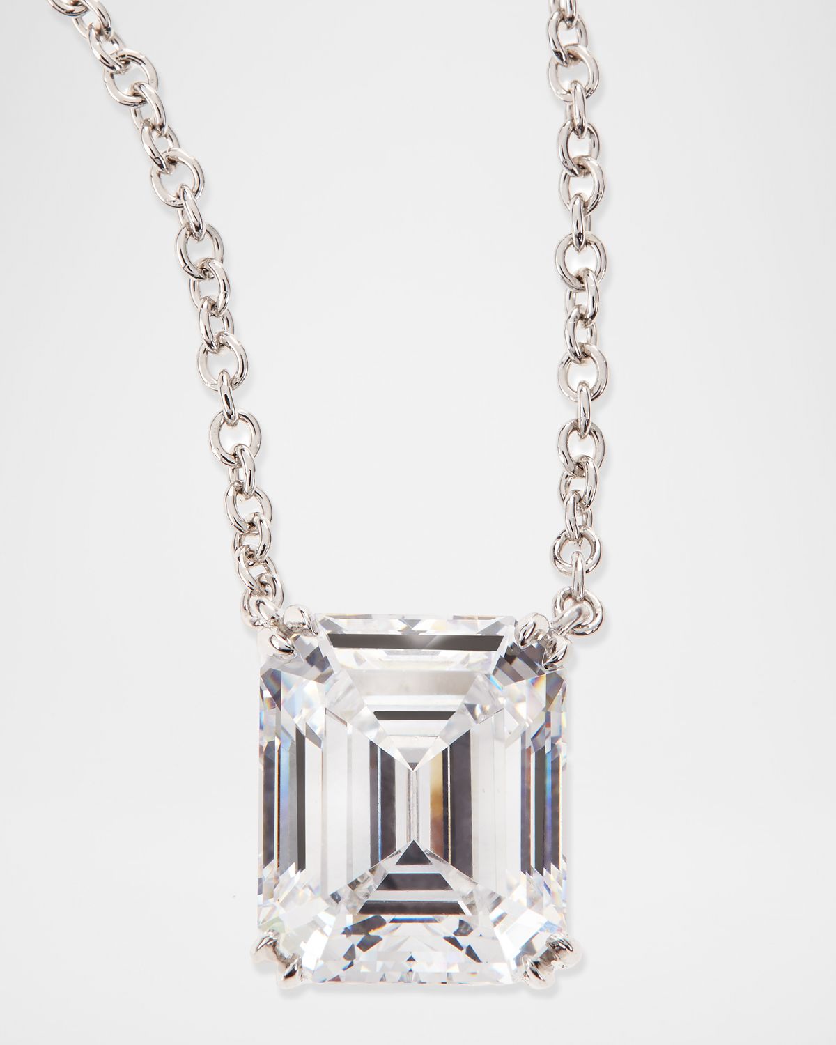 Fantasia by DeSerio 6.0 TCW Cubic Zirconia Emerald-Cut Pendant Necklace