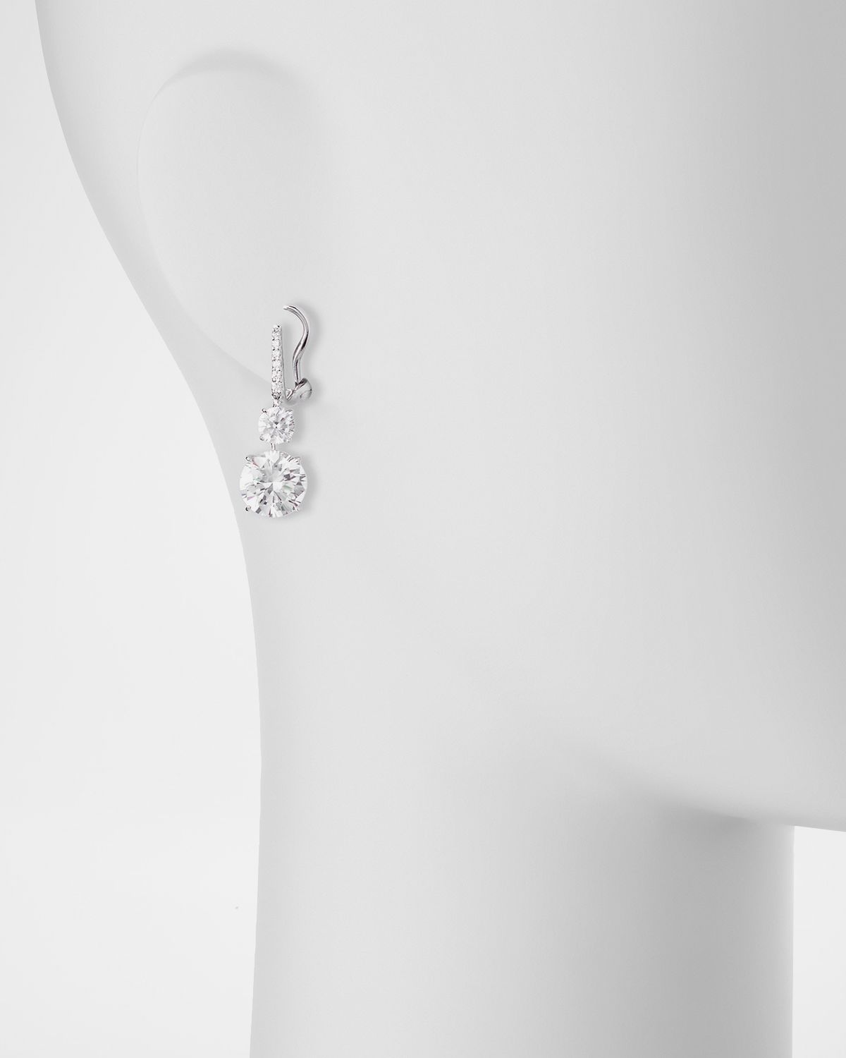 Fantasia by DeSerio 10.0 TCW Canary/Clear Cubic Zirconia Drop Earrings