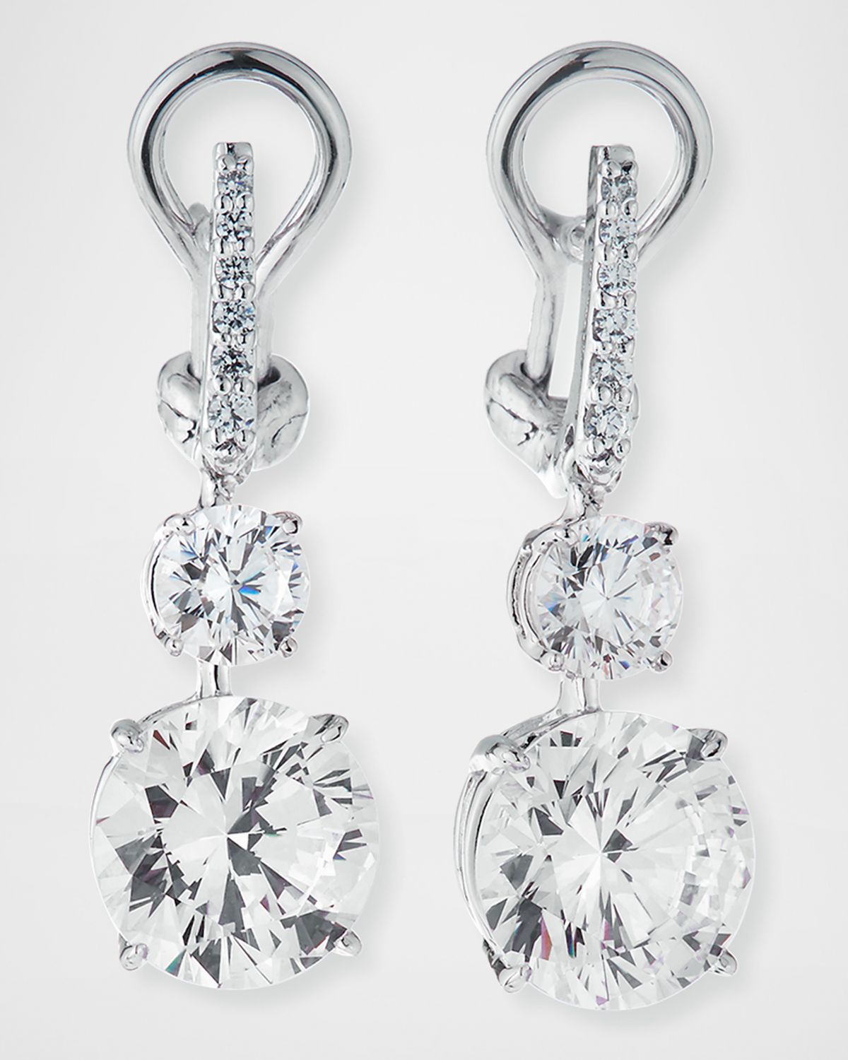 Fantasia by DeSerio 10.0 TCW Canary/Clear Cubic Zirconia Drop Earrings