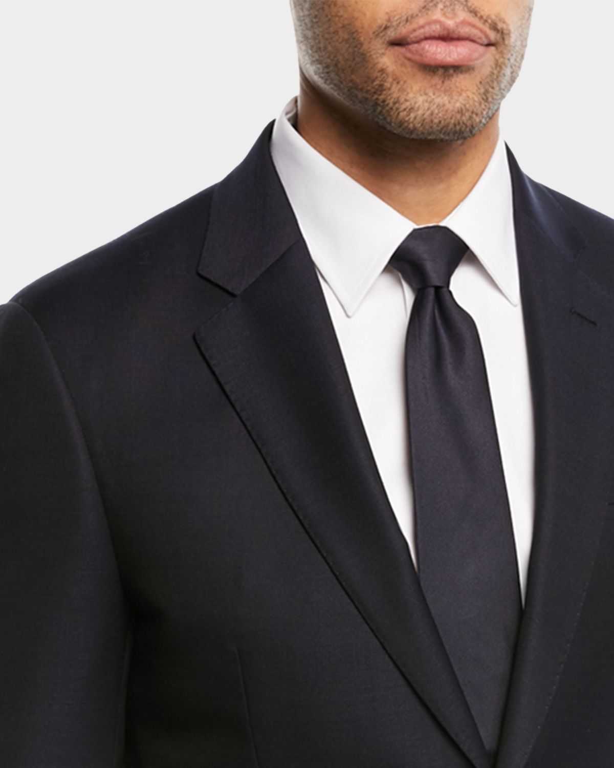 Emporio Armani Two-Button Wool Blazer, Navy