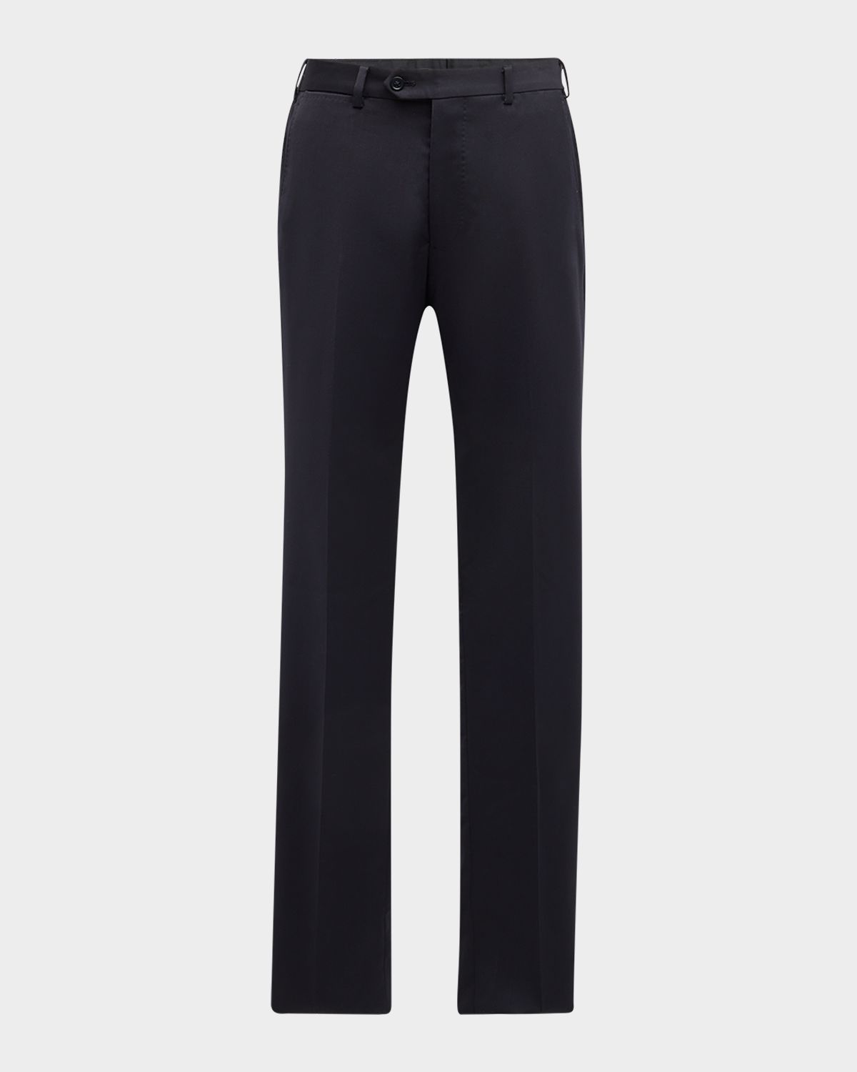 Emporio Armani Basic Flat-Front Wool Trousers