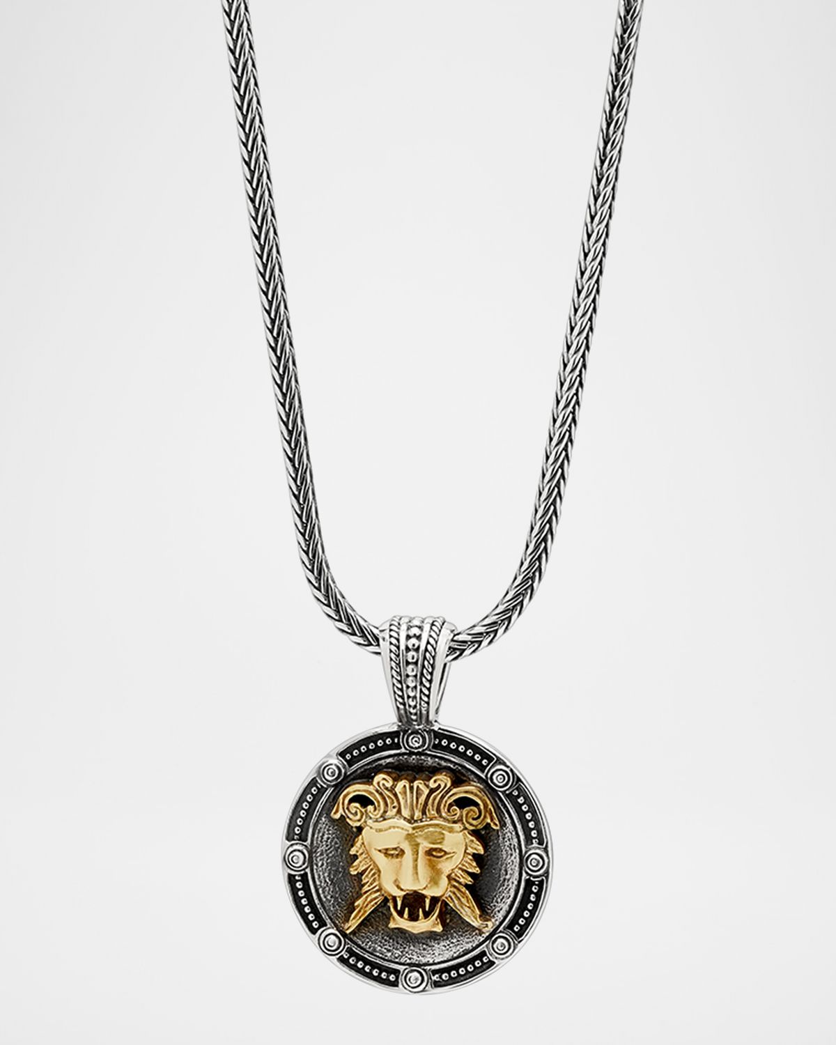 Konstantino Men 's Myrmidones Round Lion-Face Pendant