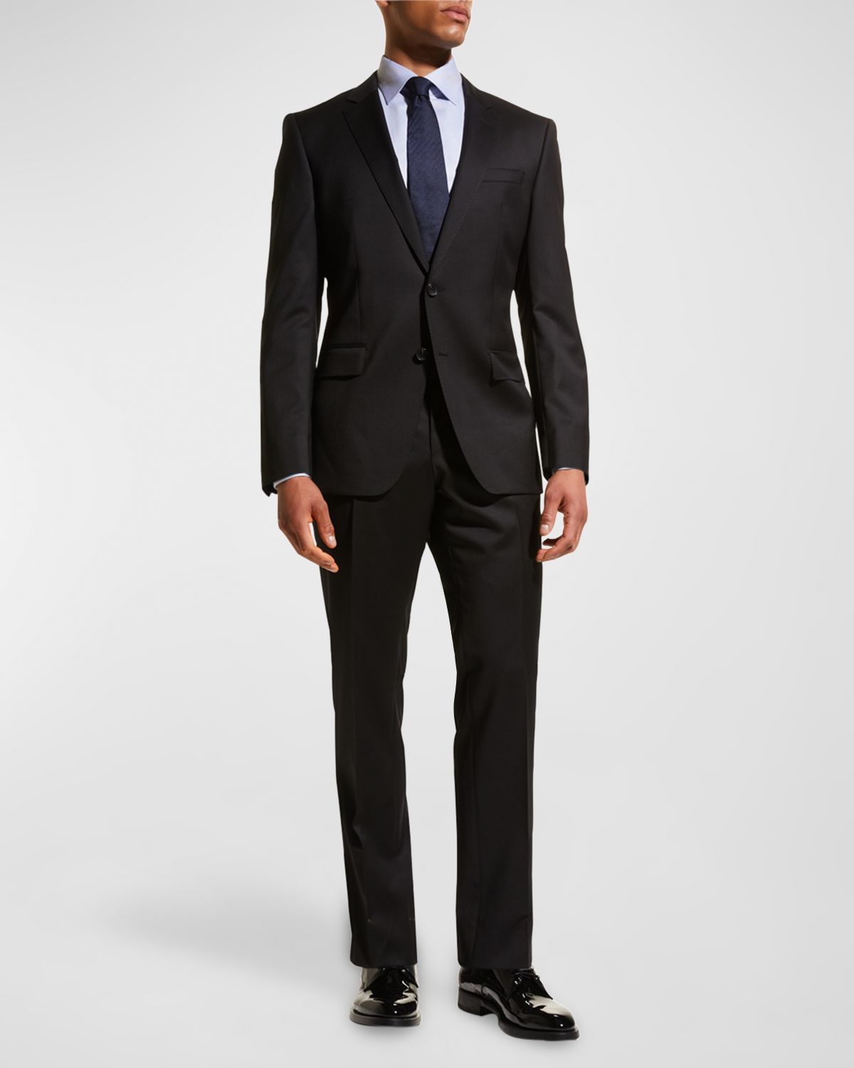 BOSS Men 's Stretch-Wool Basic Two-Piece Slim Fit Suit, Black