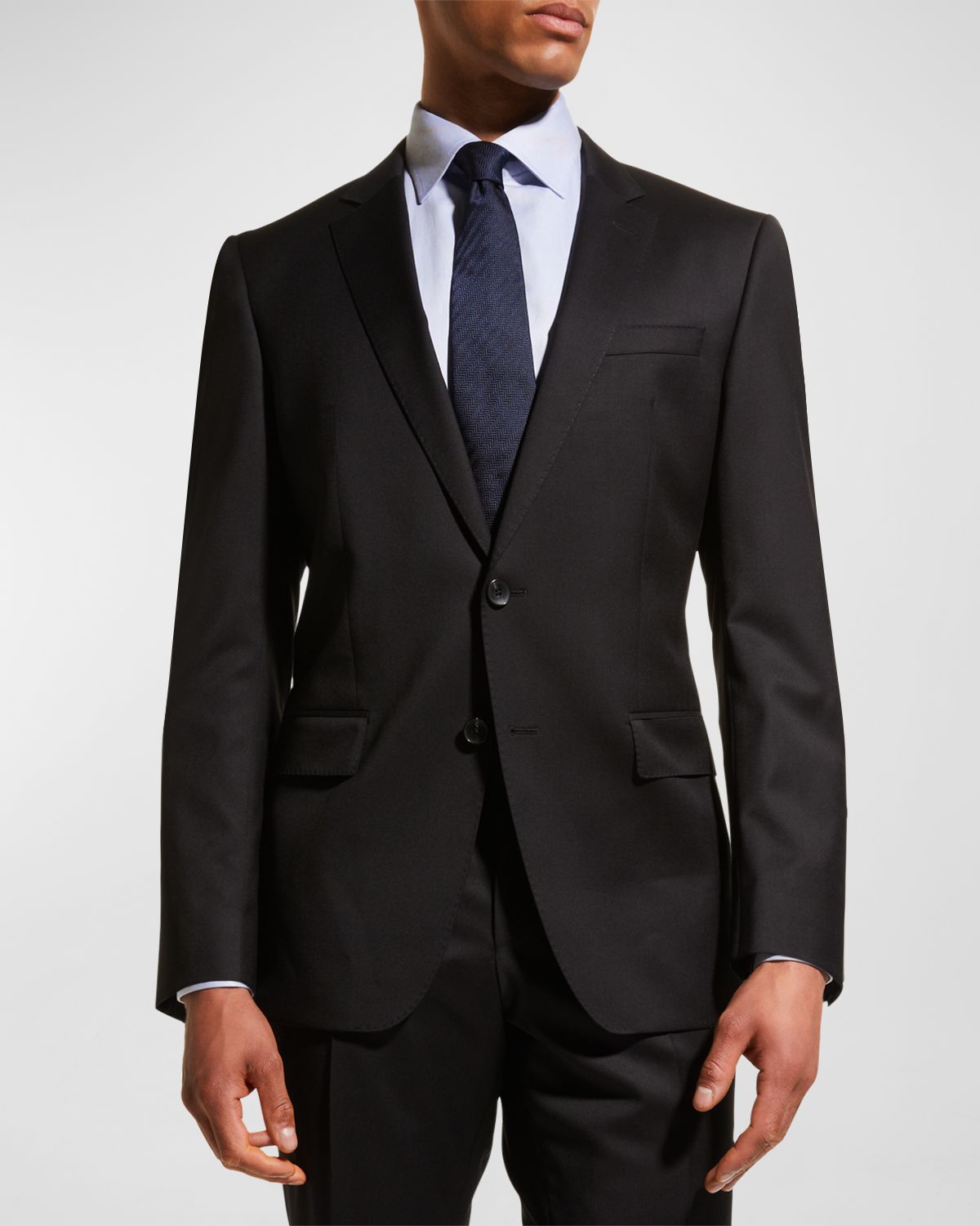BOSS Men 's Stretch-Wool Basic Two-Piece Slim Fit Suit, Black | Thumbnail 4 BOSS Men 's Stretch-Wool Basic Two-Piece Slim Fit Suit, Black | Thumbnail 4