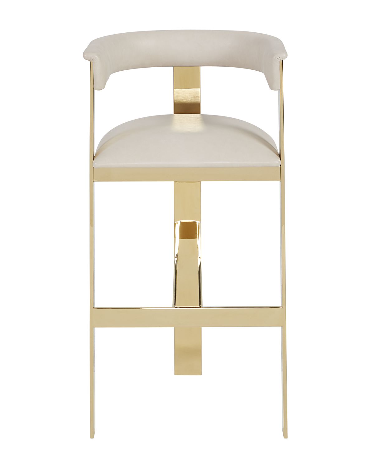 Interlude Home Darla Brass & Leather Bar Stool