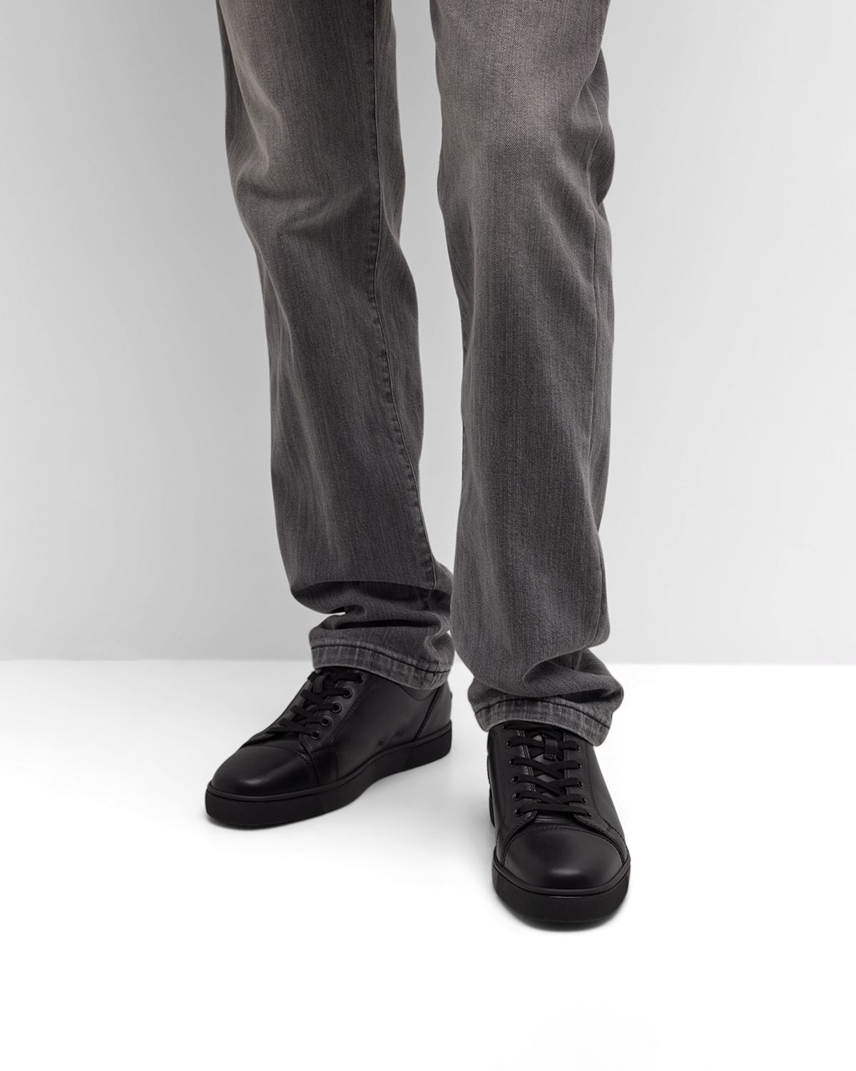 Christian Louboutin Men 's Louis Junior Leather Red Sole Sneakers