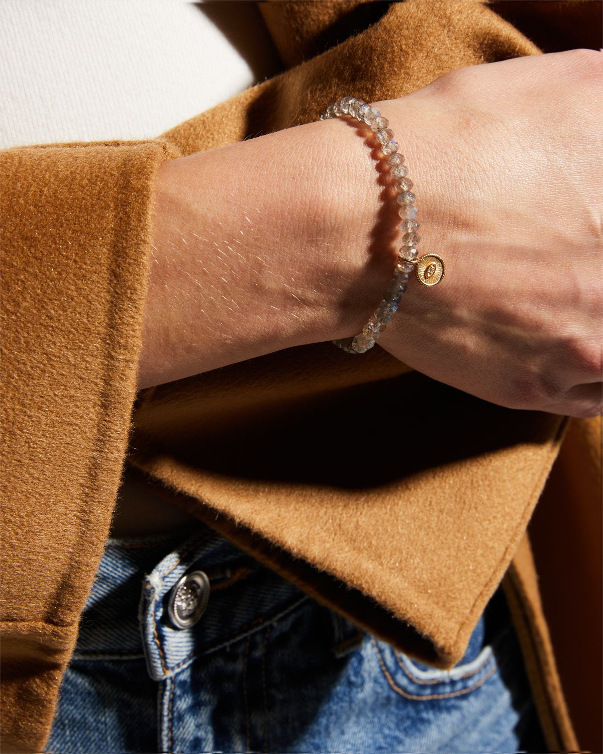 Sydney Evan Sapphire & Turquoise Evil Eye Chain Bracelet