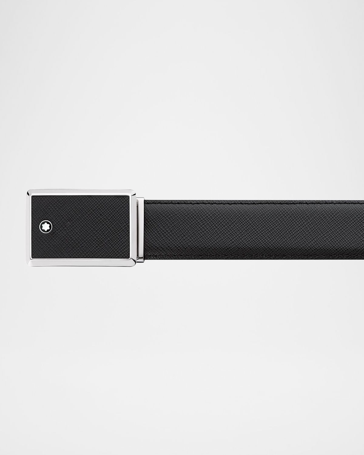 Montblanc Men 's Rectangle-Buckle Leather Belt