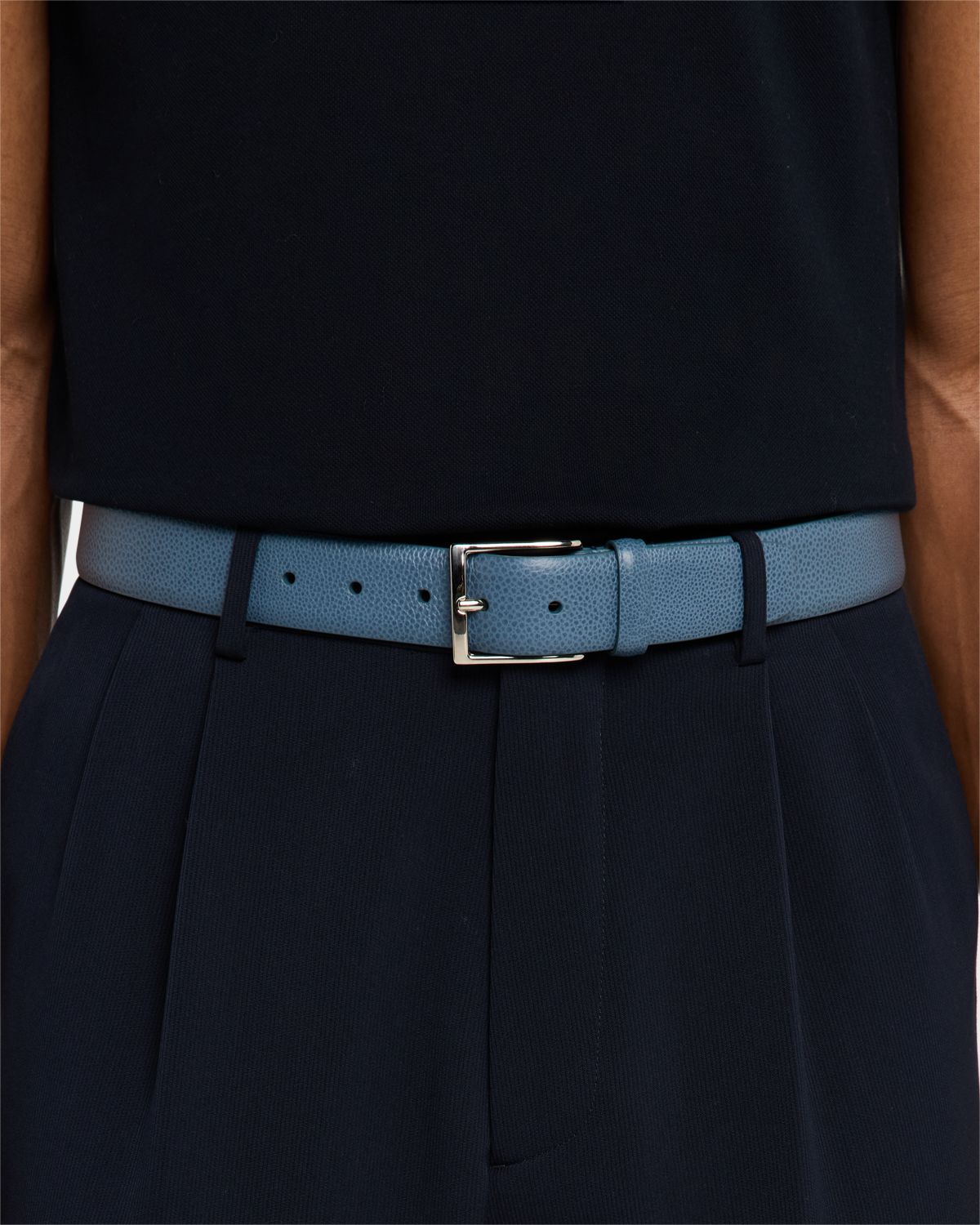 Simonnot Godard Men 's Galuchat Grained Leather Belt, 35mm