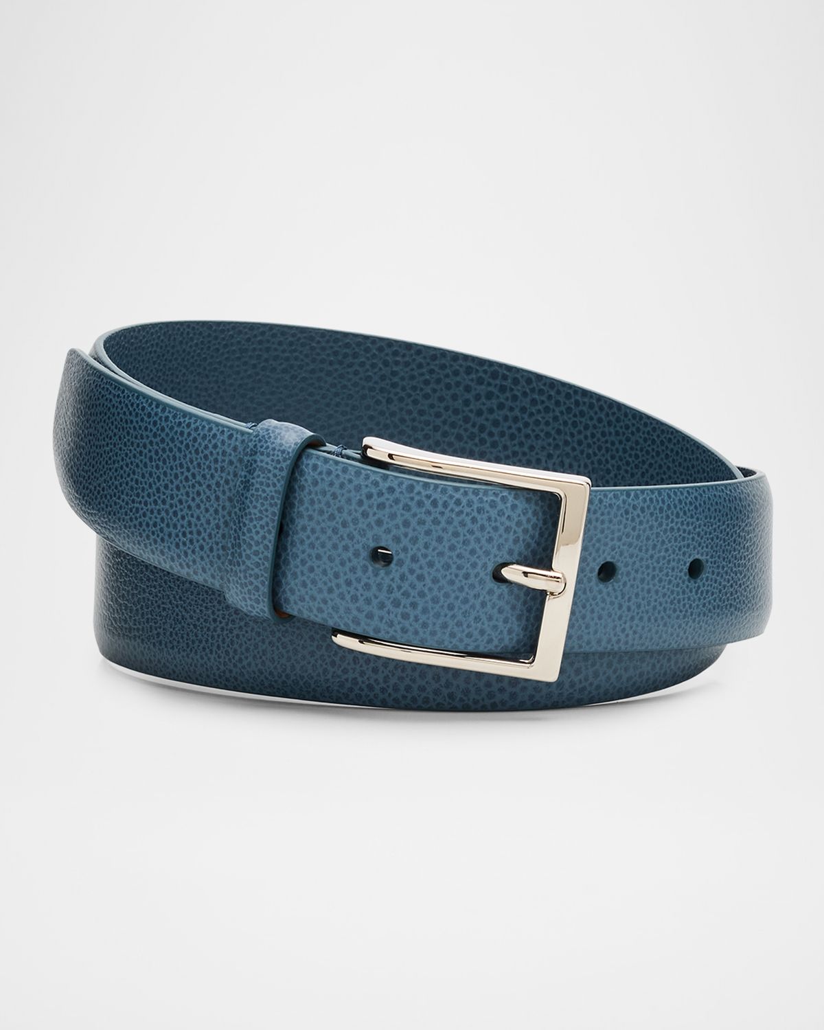 Simonnot Godard Men 's Galuchat Grained Leather Belt, 35mm