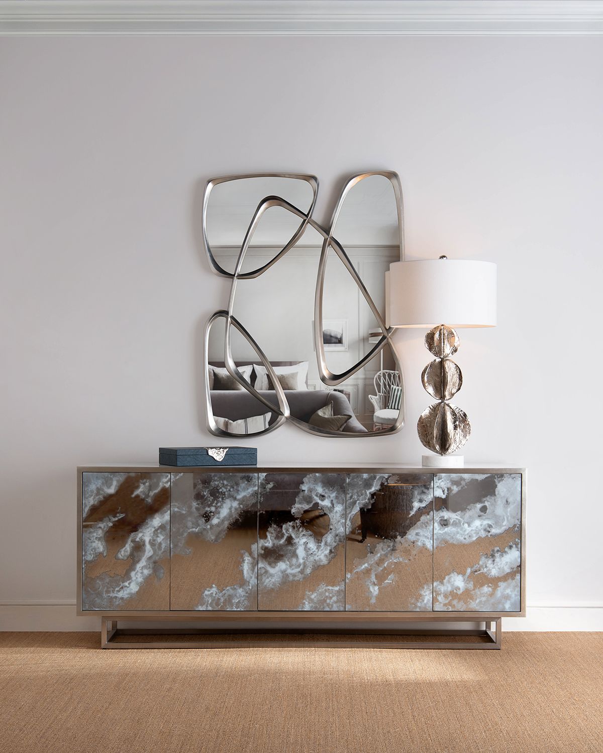 John-Richard Collection Zeta Mirror in Pewter