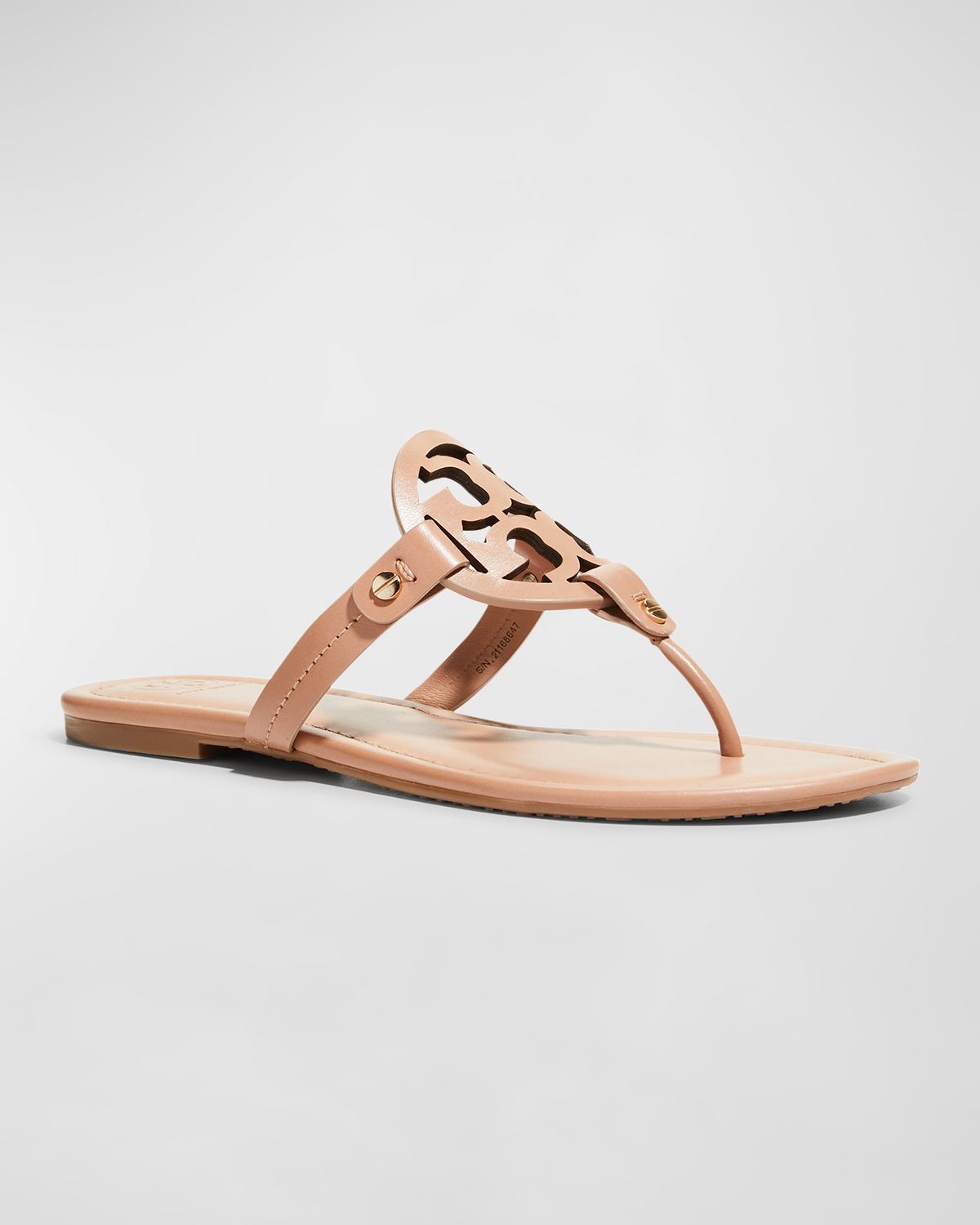Tory Burch Miller Leather Logo Thong Sandals