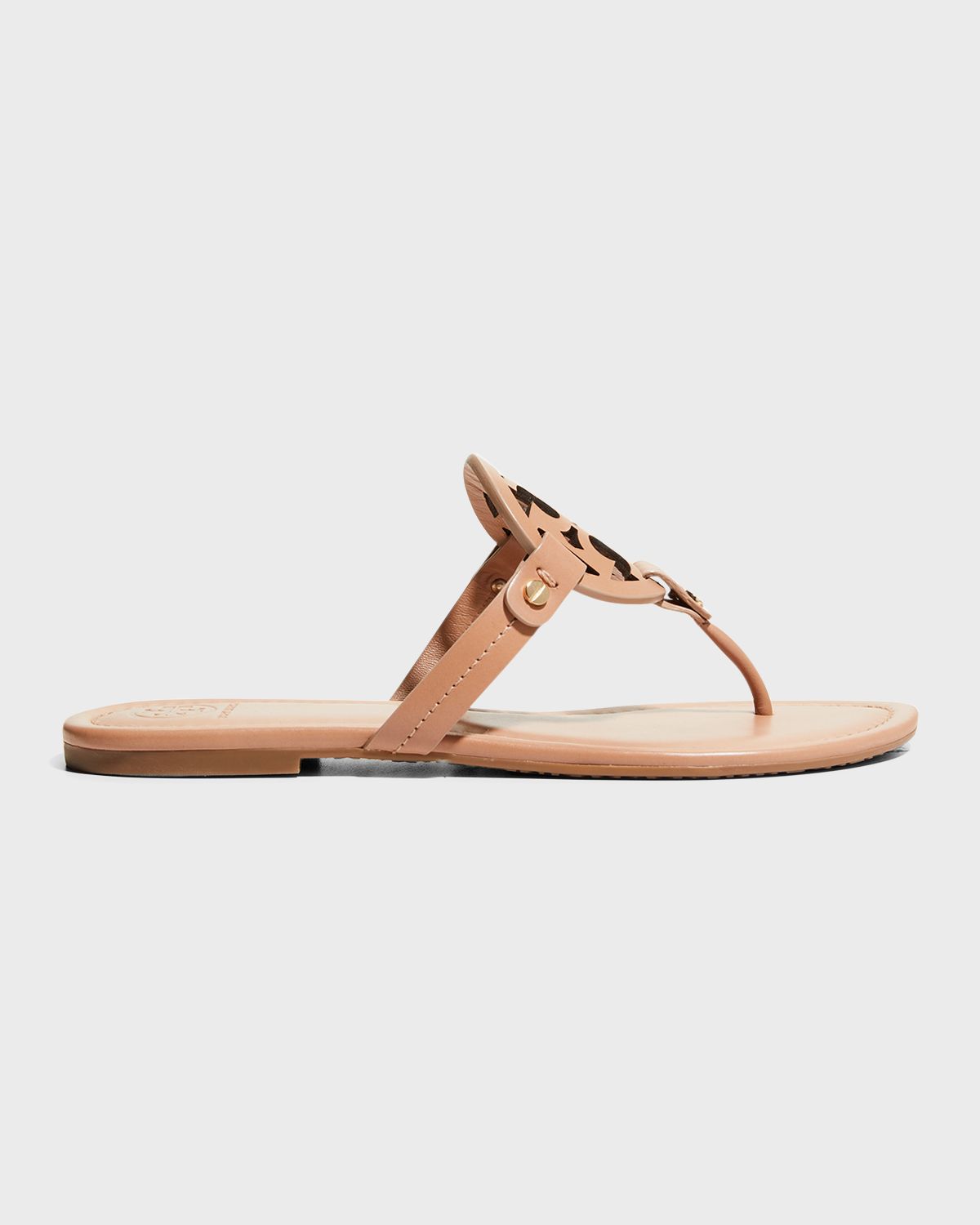 Tory Burch Miller Leather Logo Thong Sandals