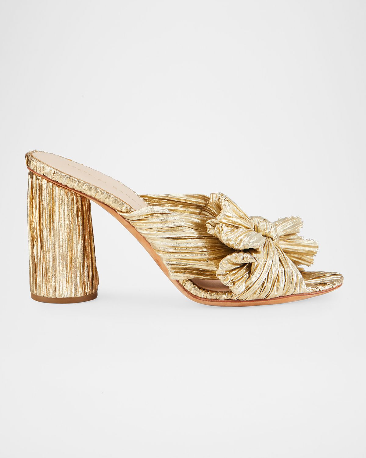 Loeffler Randall Penny Pleated Metallic Slide Sandals