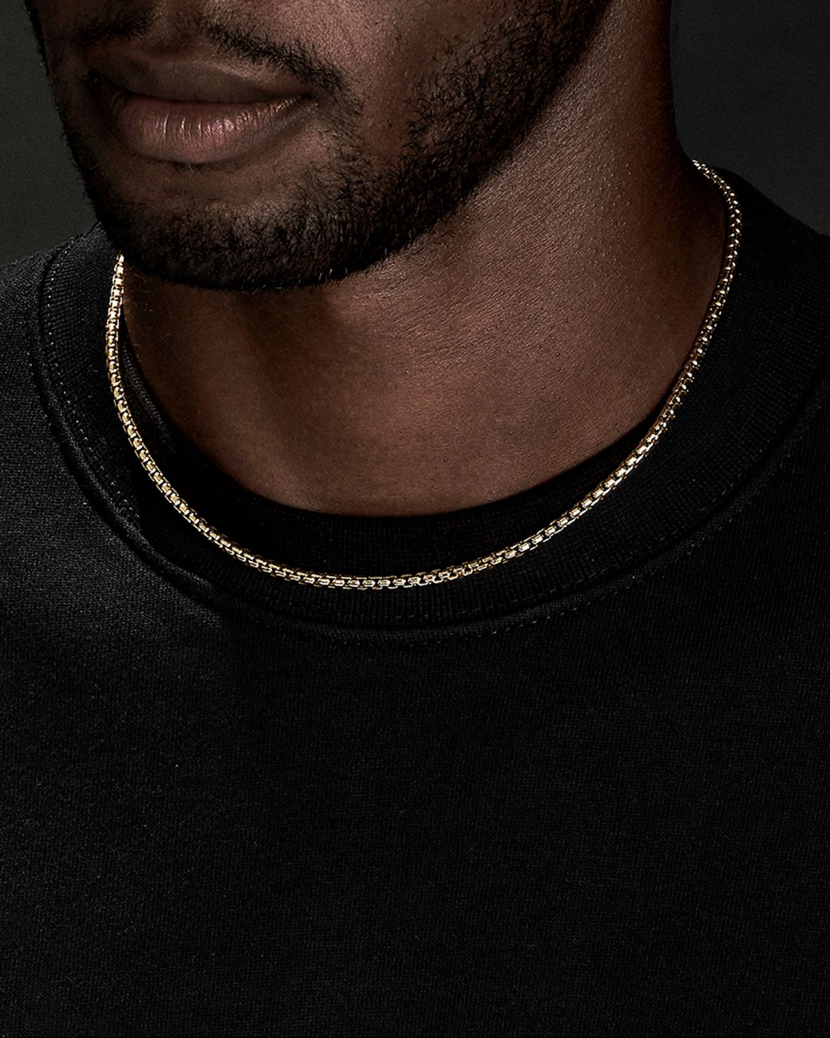 David Yurman Men 's Box Chain Necklace in 18K Gold