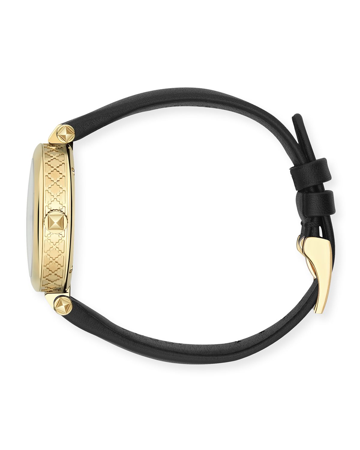Gucci 32mm Diamantissima Watch w/ Leather Strap, Black/Golden | Thumbnail 3