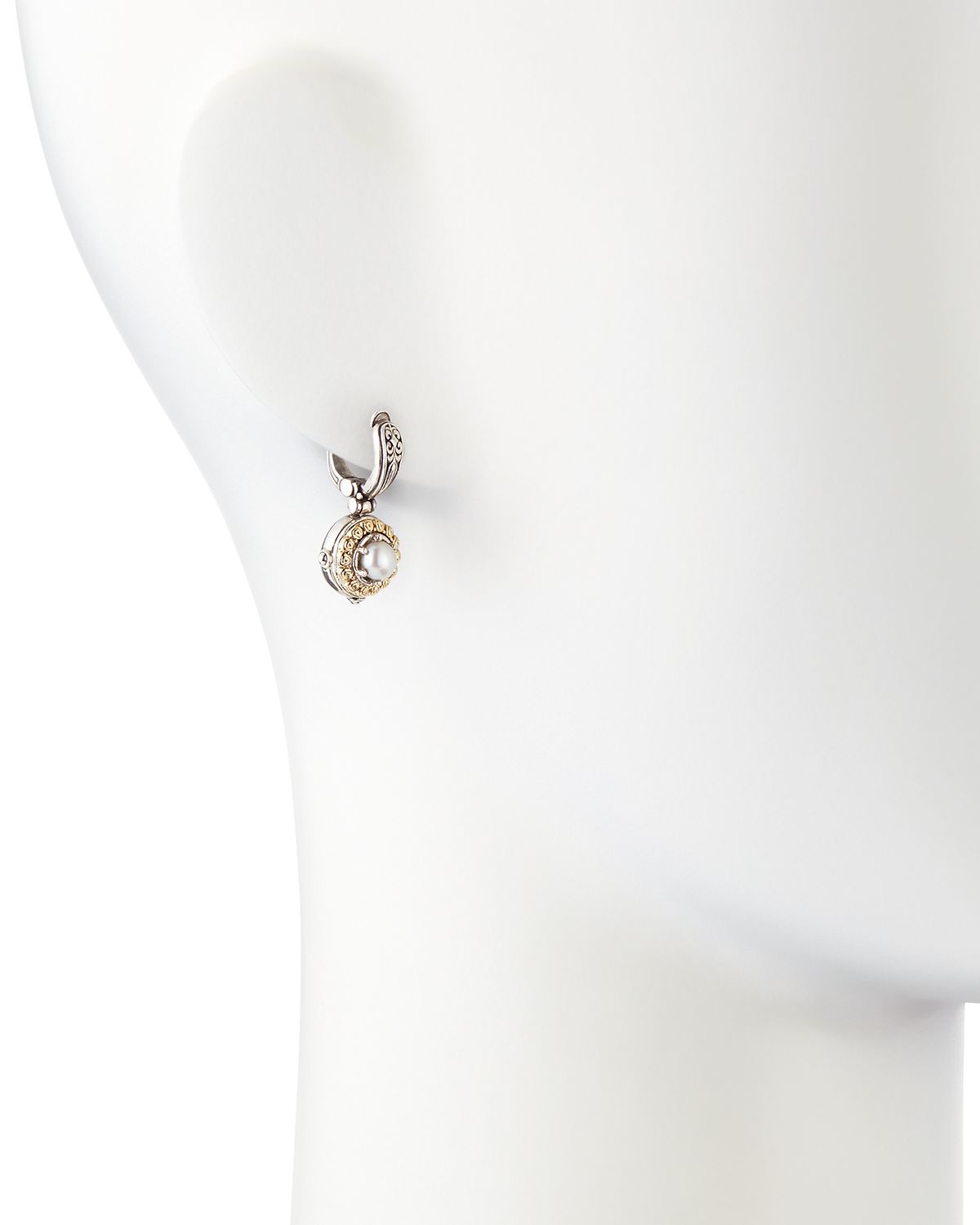 Konstantino Silver/Gold Pearl Drop Earrings