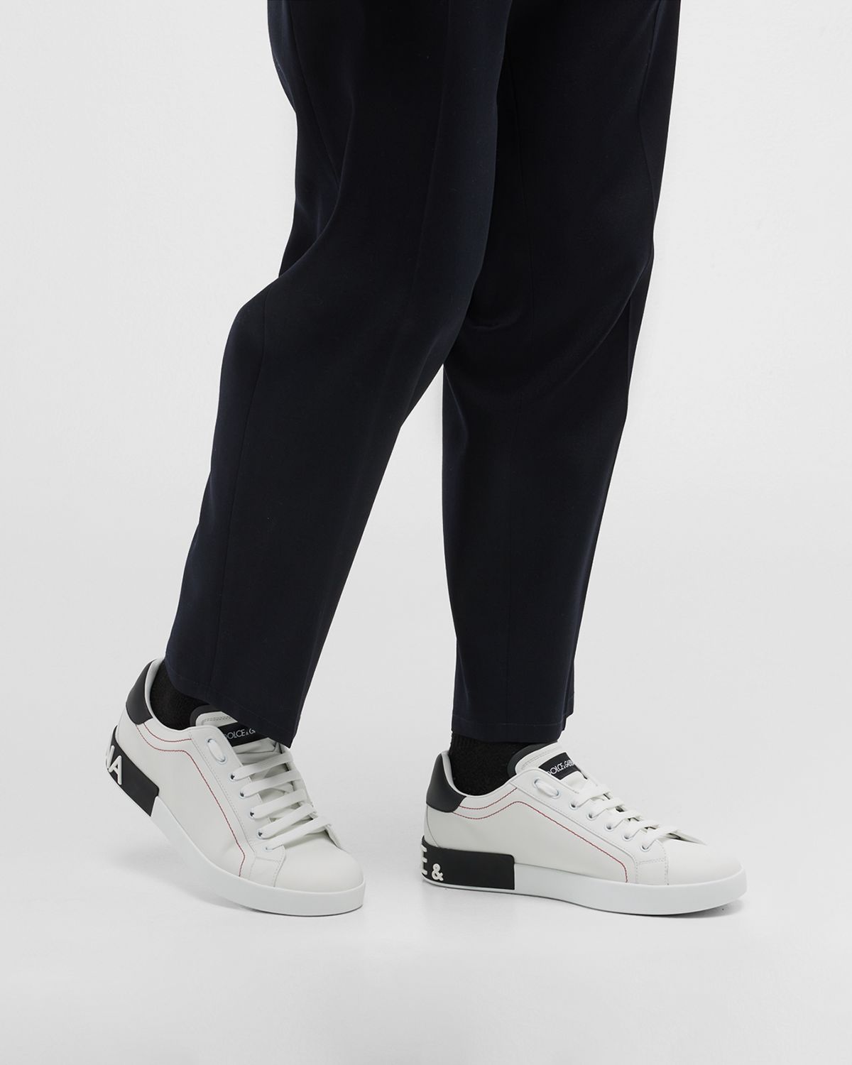 Dolce & Gabbana Men 's Portofino Two-Tone Leather Sneakers