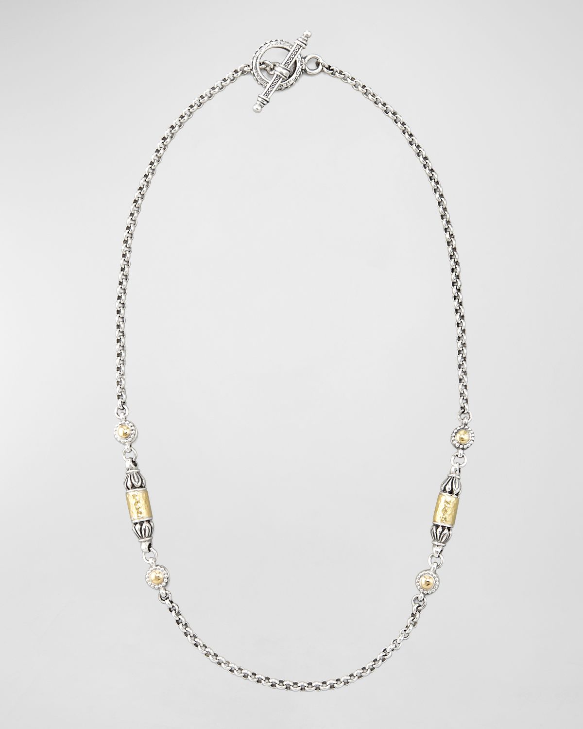 Konstantino Gold Bullet-Station Necklace, 18"L