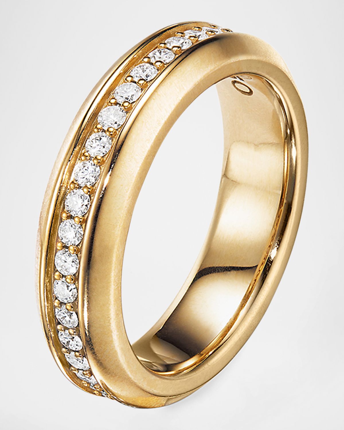 David Yurman Men 's Streamline 18k Gold Band Ring with Diamonds