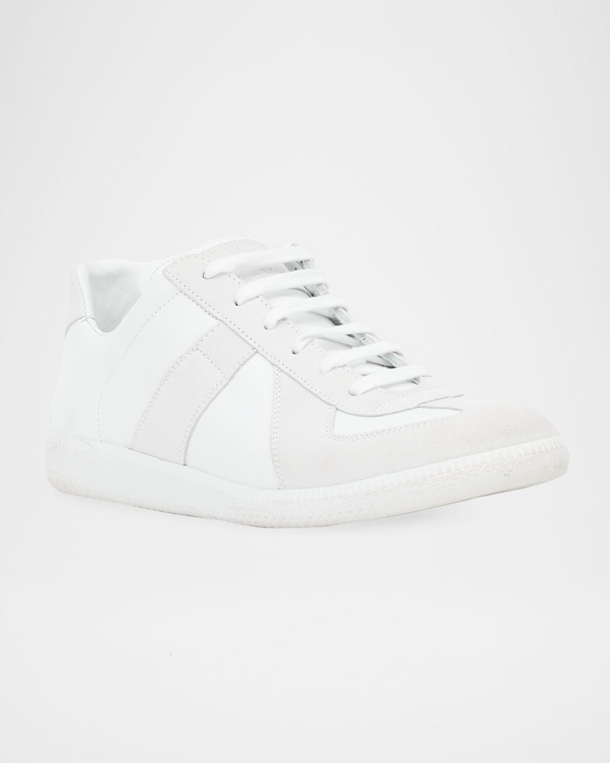 Maison Margiela Men 's Replica Leather Suede Low-Top Sneakers