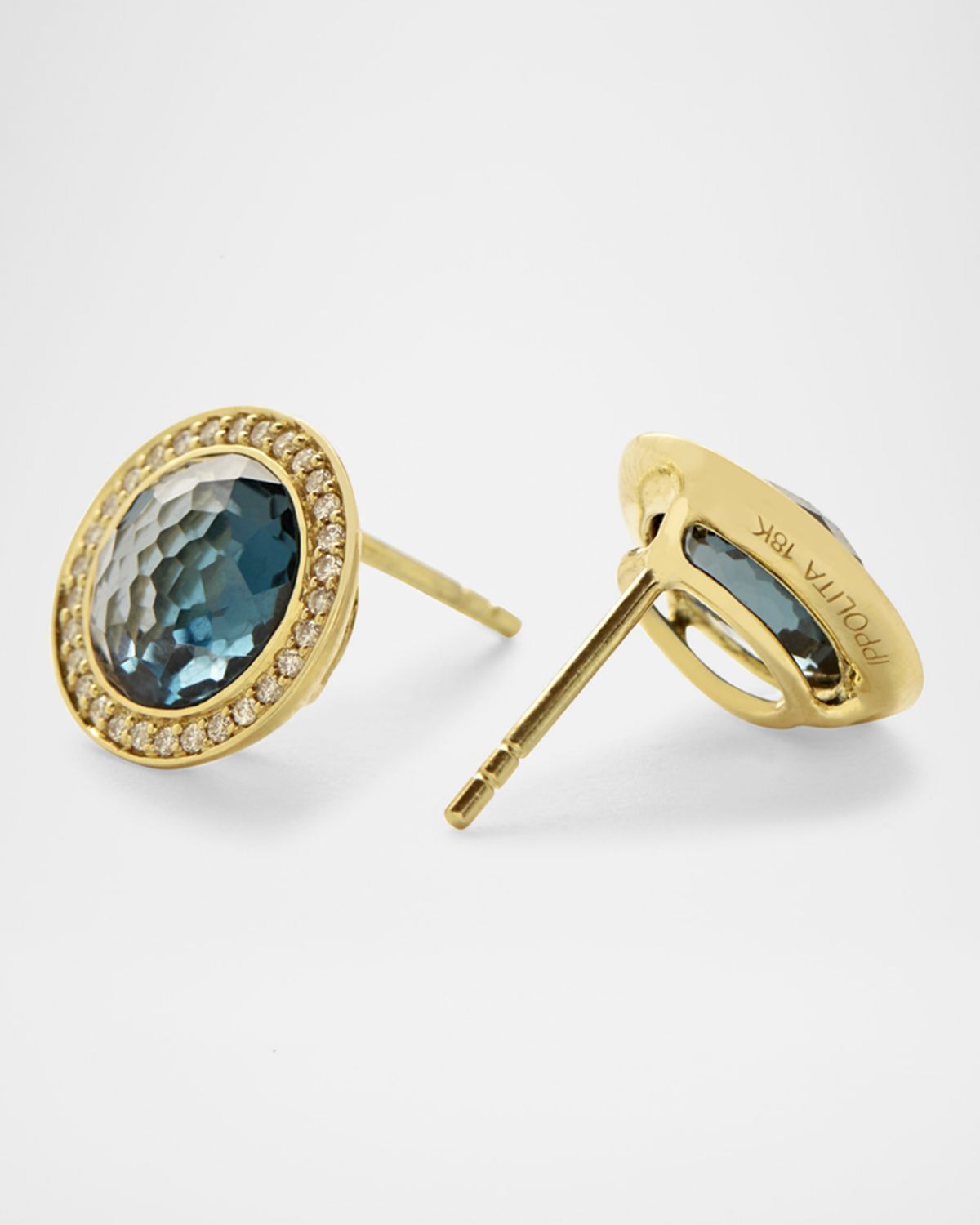 Ippolita Stud Earrings in 18K Gold with Diamonds