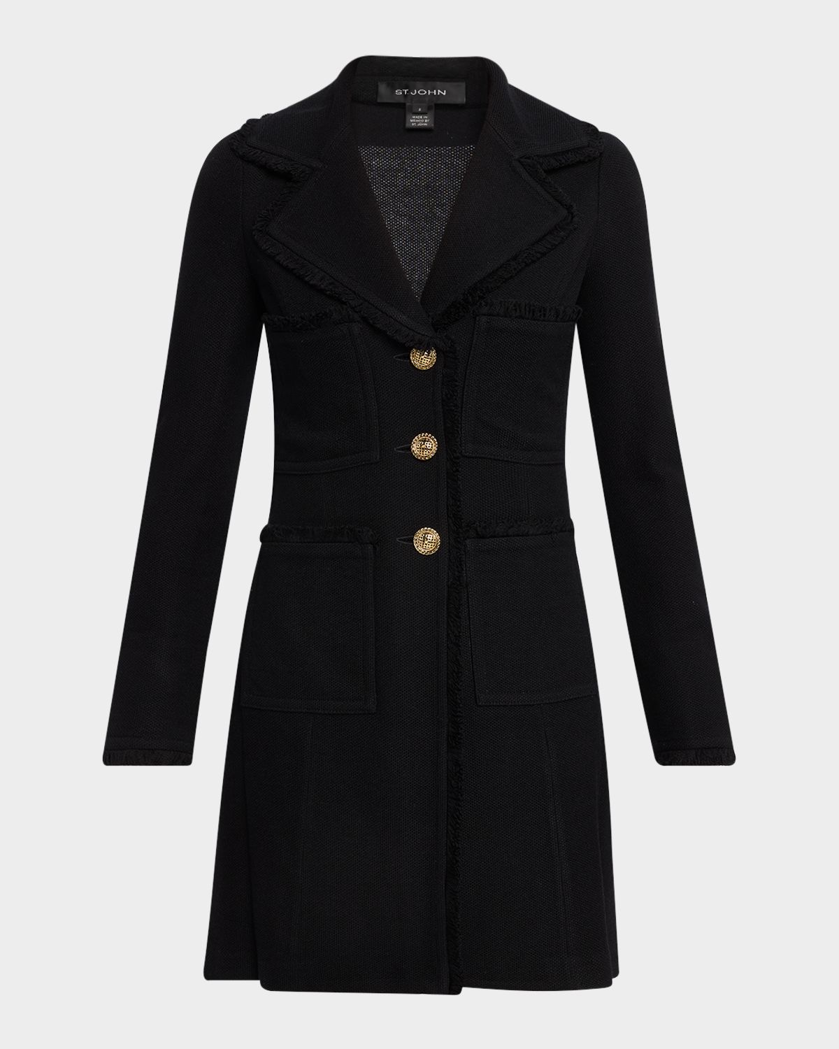 St. John Milano Pique Fit and Flare Topper Coat