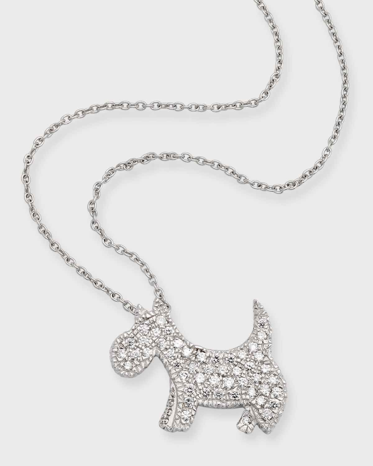 Roberto Coin 18k Diamond Scottie Dog Pendant Necklace