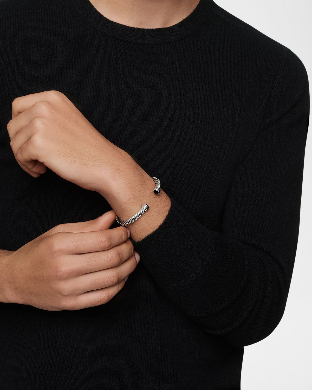 David Yurman Men 's Cable Cuff Bracelet in Silver with Gemstone