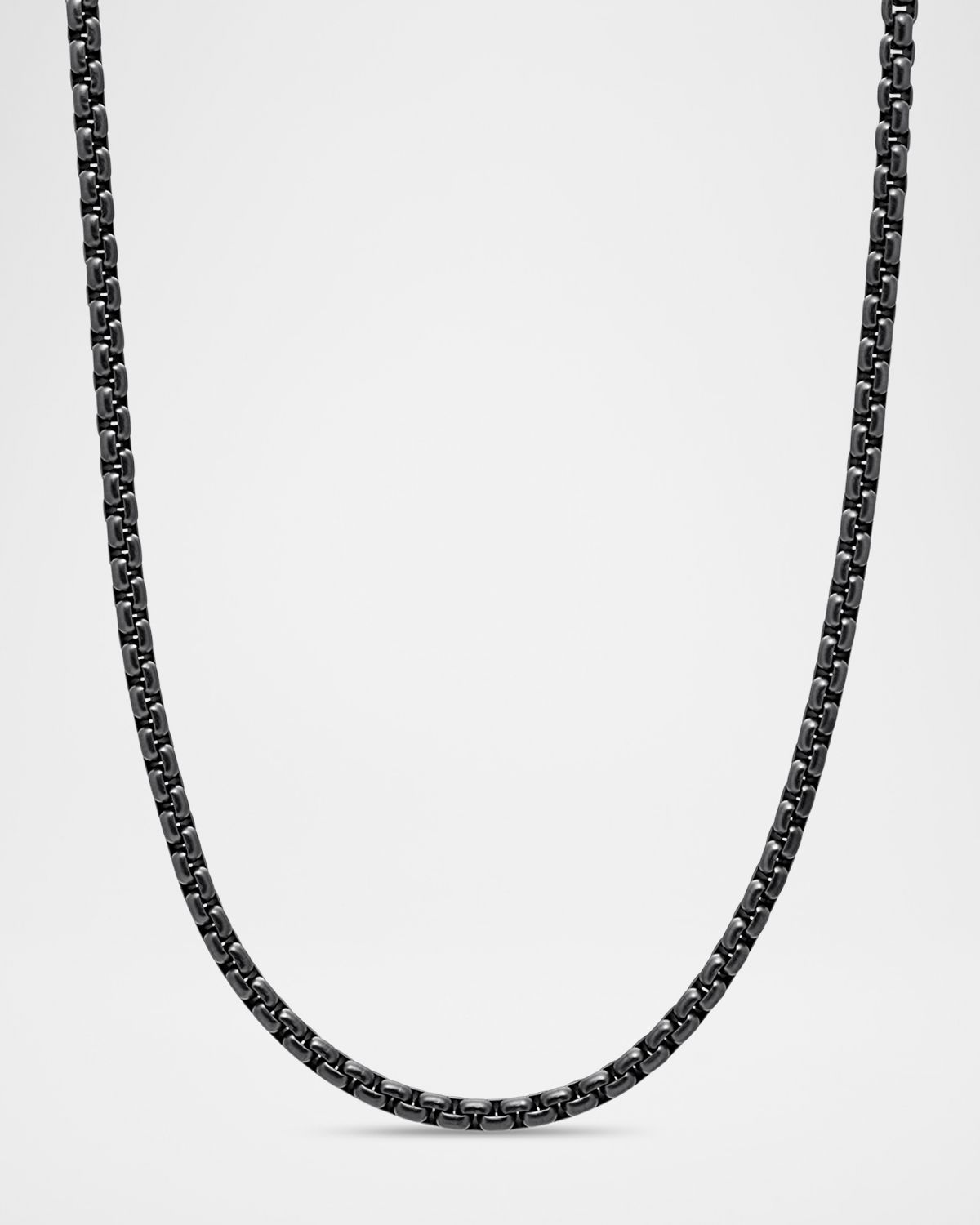 David Yurman Men 's Box Chain Necklace in Darkened Stainless Steel