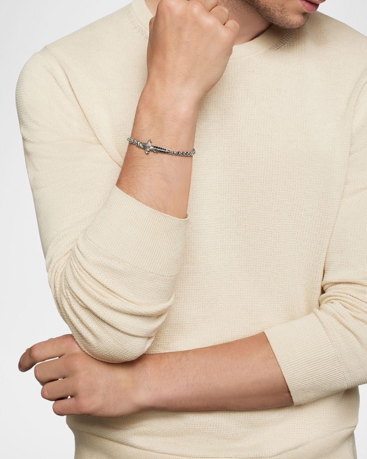 David Yurman Men 's Waves Dagger Bracelet in Silver, 5mm