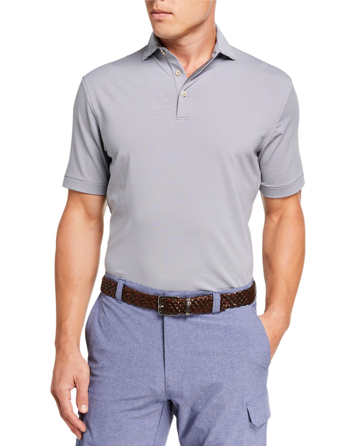 Peter Millar Men 's Jubilee Stripe Stretch-Jersey Polo Shirt | Thumbnail 3 Peter Millar Men 's Jubilee Stripe Stretch-Jersey Polo Shirt | Thumbnail 3