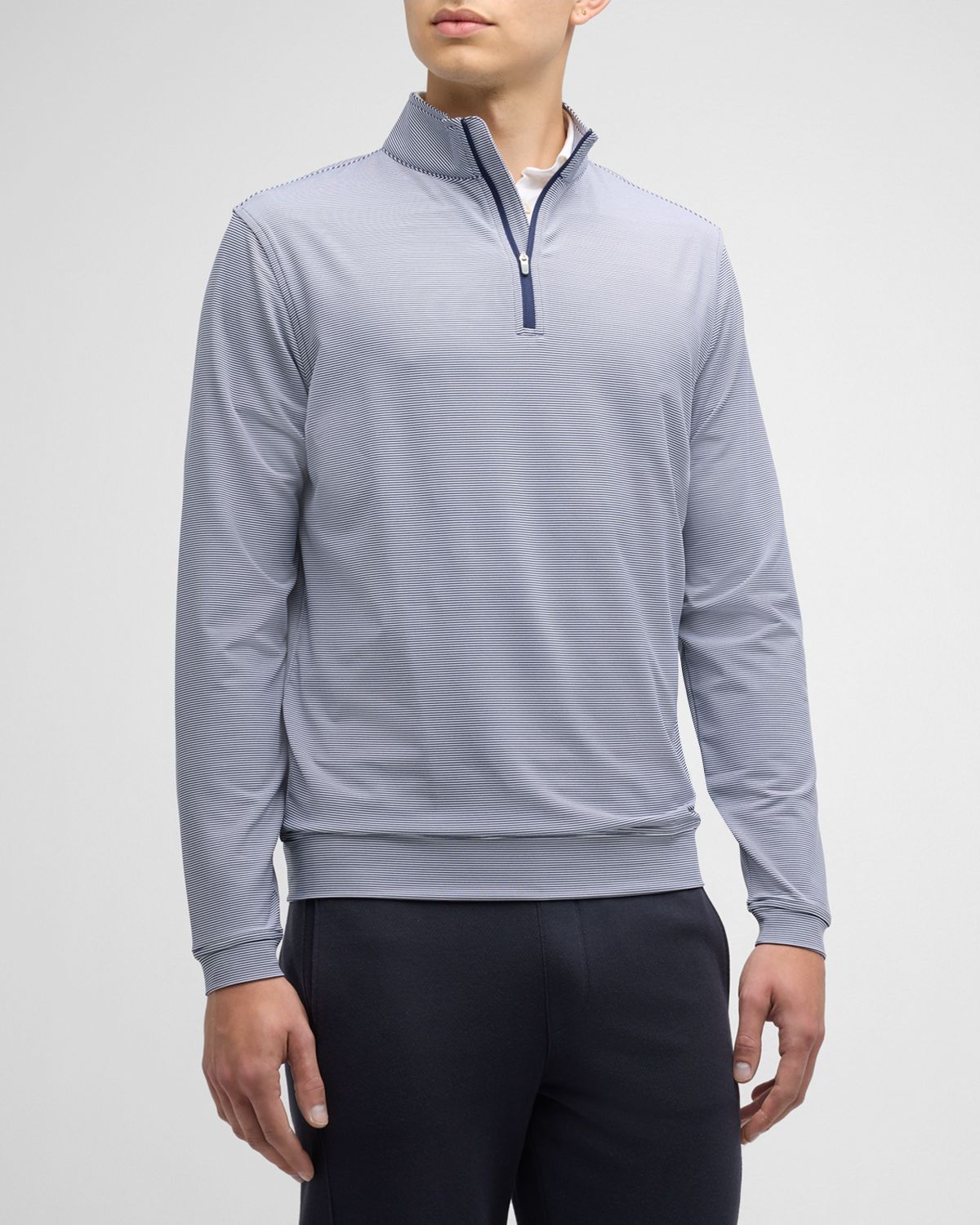 Peter Millar Men 's Perth Micro-Stripe Half-Zip Sweater