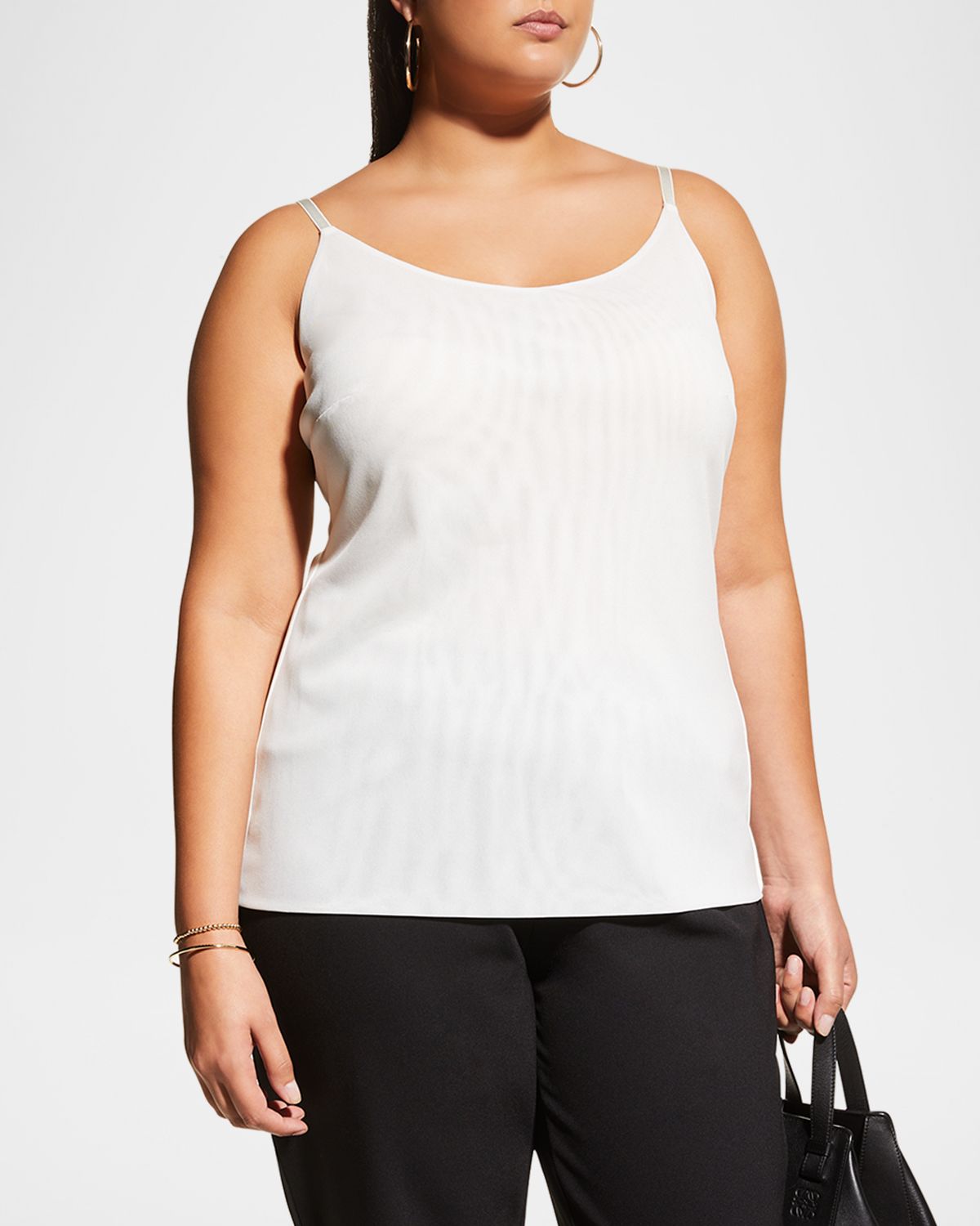 Lafayette 148 New York Plus Size Jersey Camisole W/ Adjustable Straps