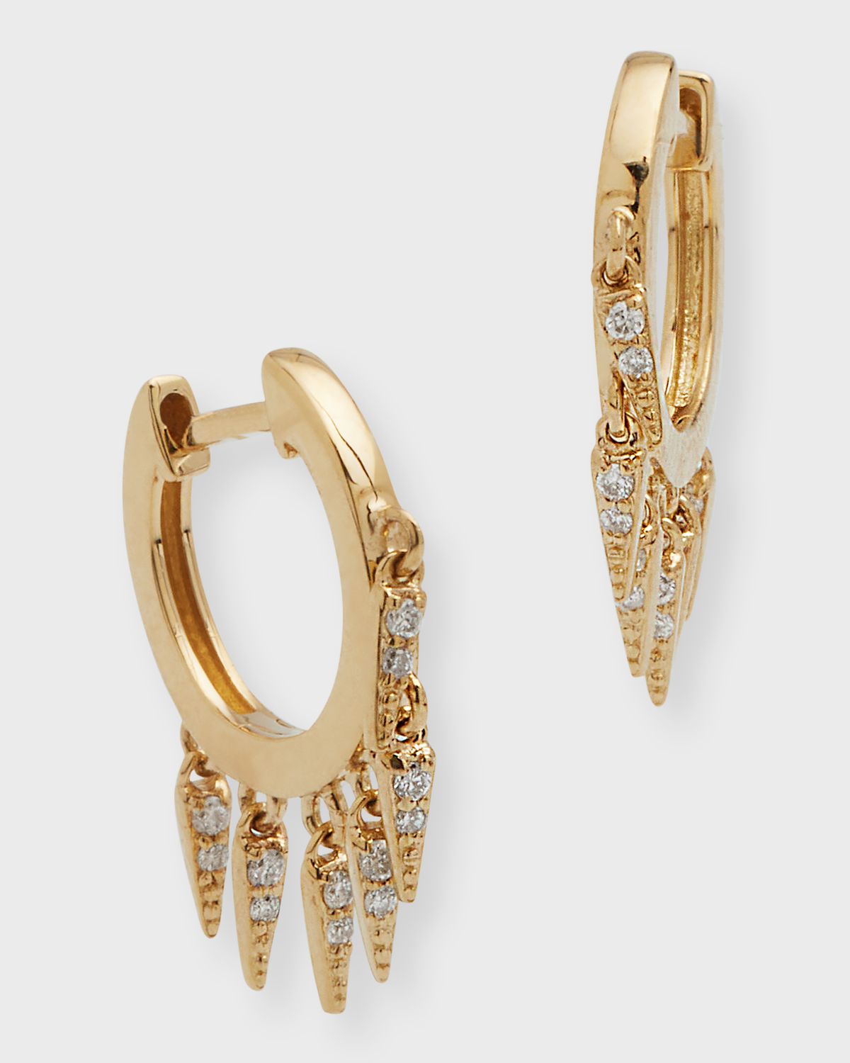 Sydney Evan 14k Diamond Fringe Huggie Hoop Earrings