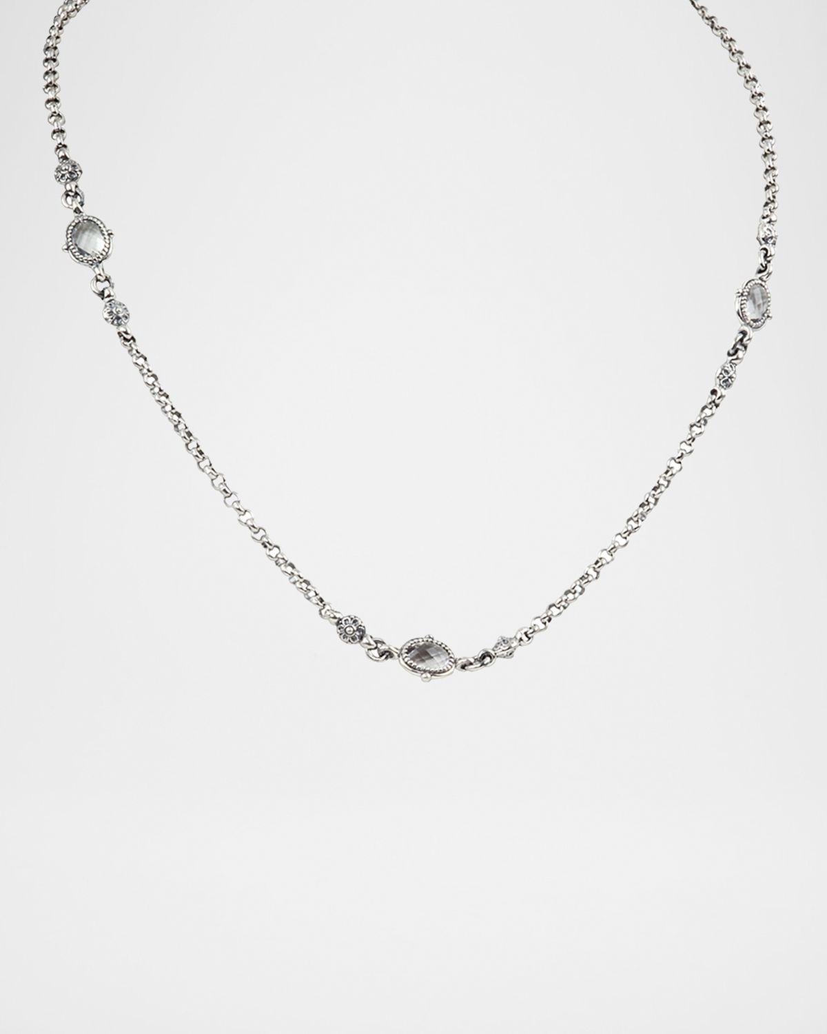 Konstantino Pythia Crystal Oval Station Necklace