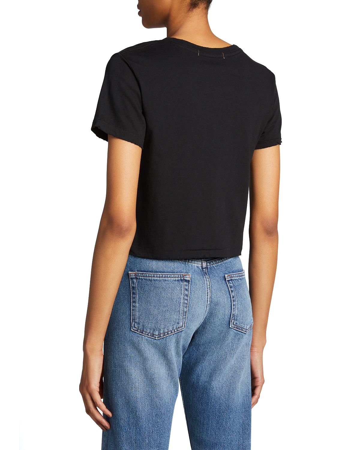 AMO Denim Babe Cropped Crewneck Tee