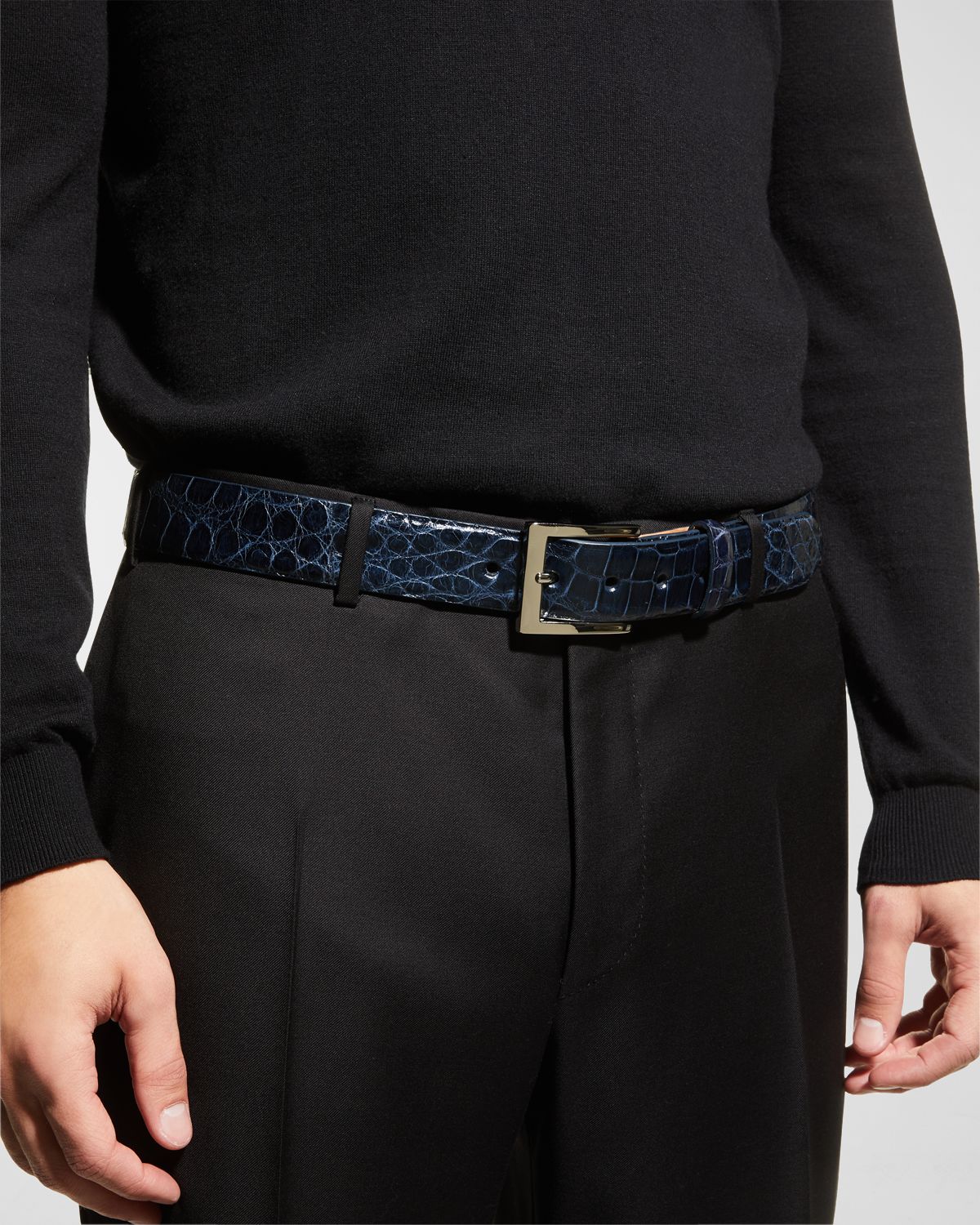 W. Kleinberg Men 's American Alligator Belt