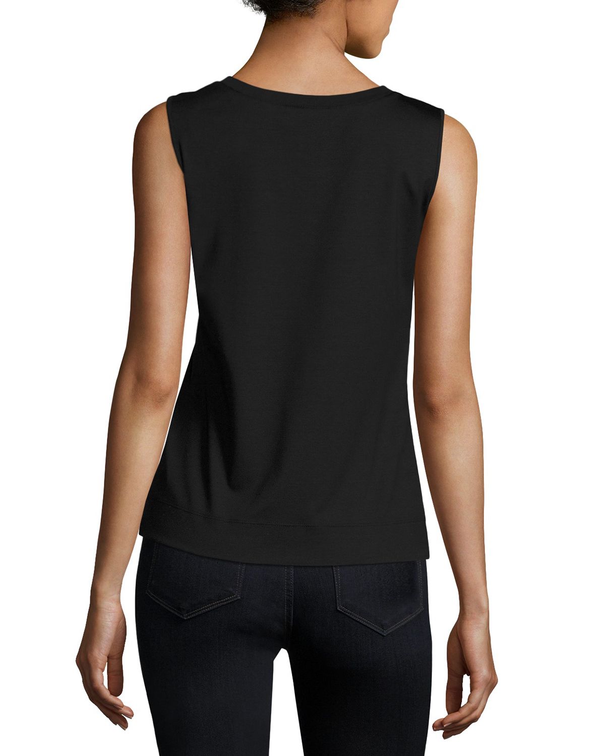 Lafayette 148 New York Stretch Cotton Scoop Neck Tank