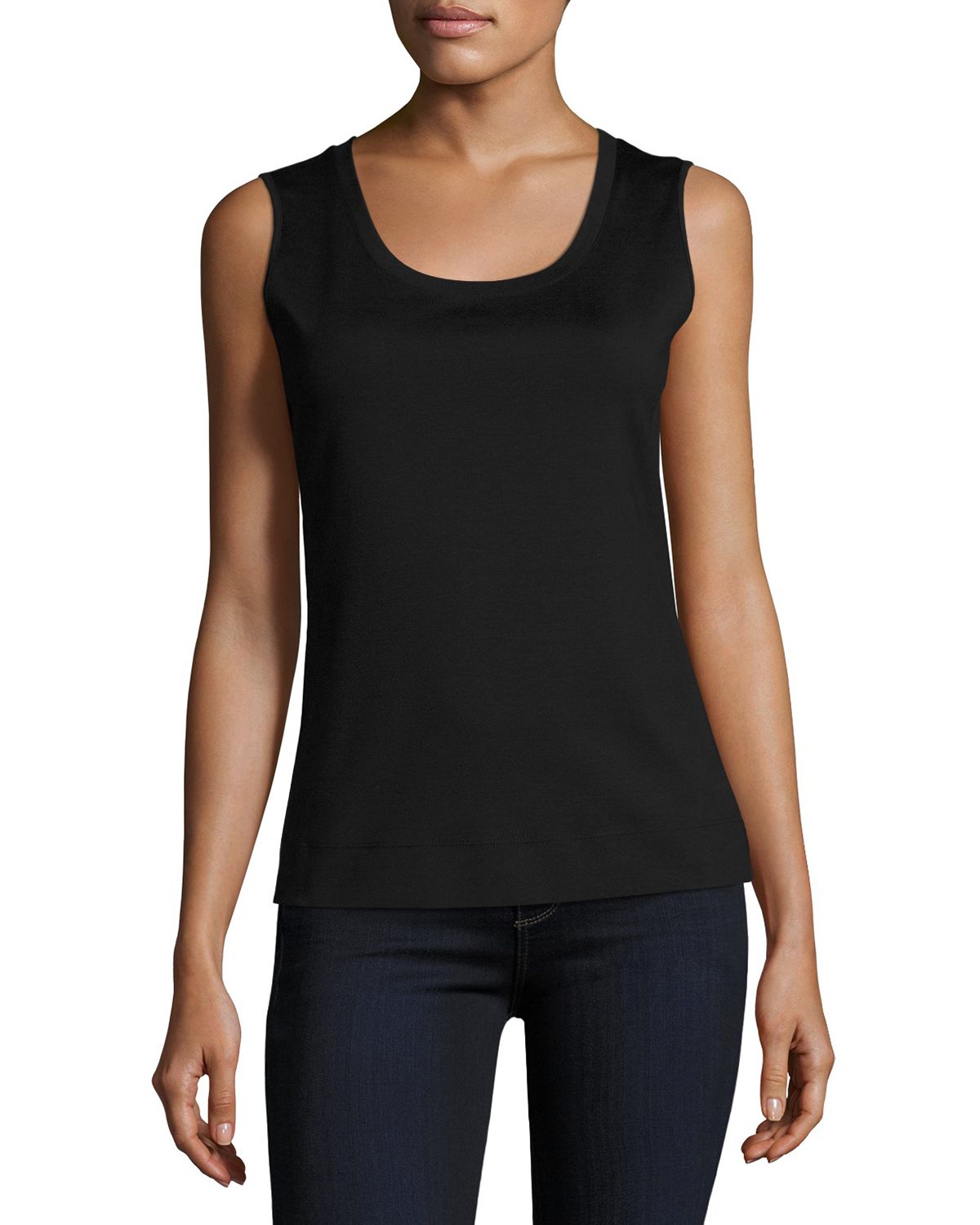 Lafayette 148 New York Stretch Cotton Scoop Neck Tank | Thumbnail 3 Lafayette 148 New York Stretch Cotton Scoop Neck Tank | Thumbnail 3