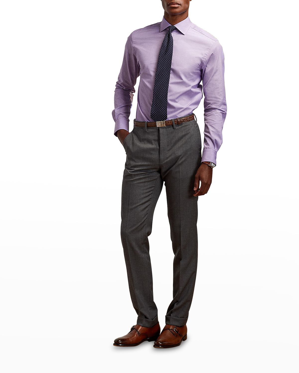 Ralph Lauren Purple Label Men 's Aston End-On-End Cotton Shirt