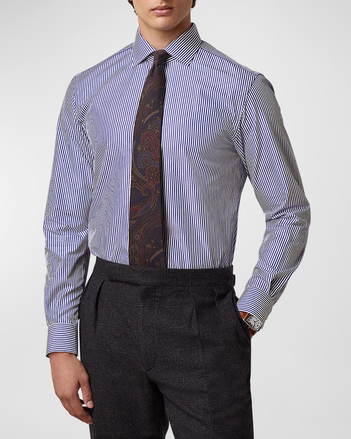 Ralph Lauren Purple Label Men 's Aston Bengal Striped Dress Shirt